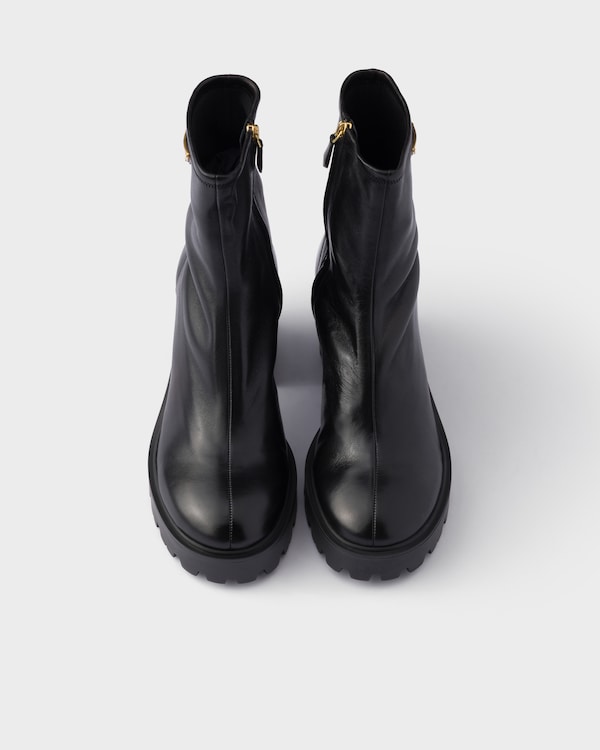 Stretch nappa leather booties - Black Stretch nappa leather booties - Black