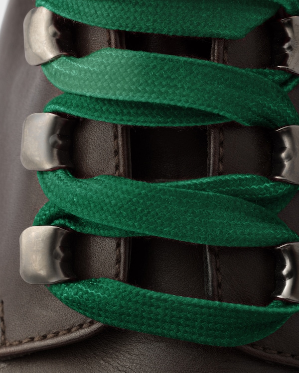 Schnürstiefeletten aus Leder - Teak Schnürstiefeletten aus Leder - Teak