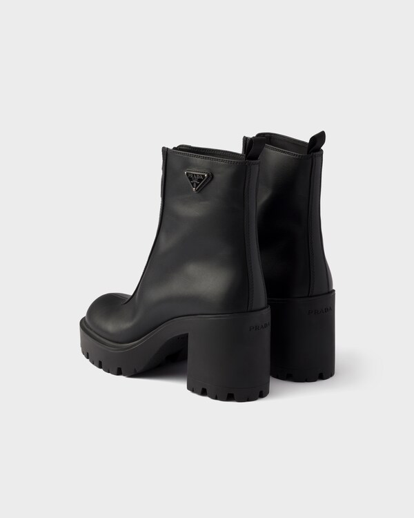 Leather ankle boots with zipper - Black Leather ankle boots with zipper - Black