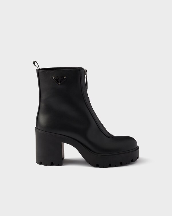 Leather ankle boots with zipper - Black Leather ankle boots with zipper - Black