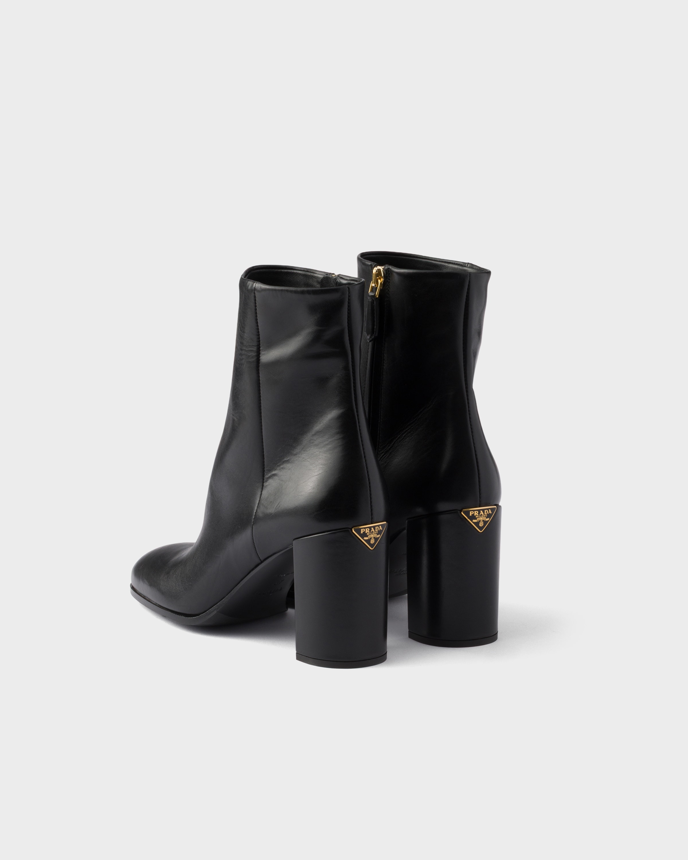 Black Leather Booties | PRADA - United States