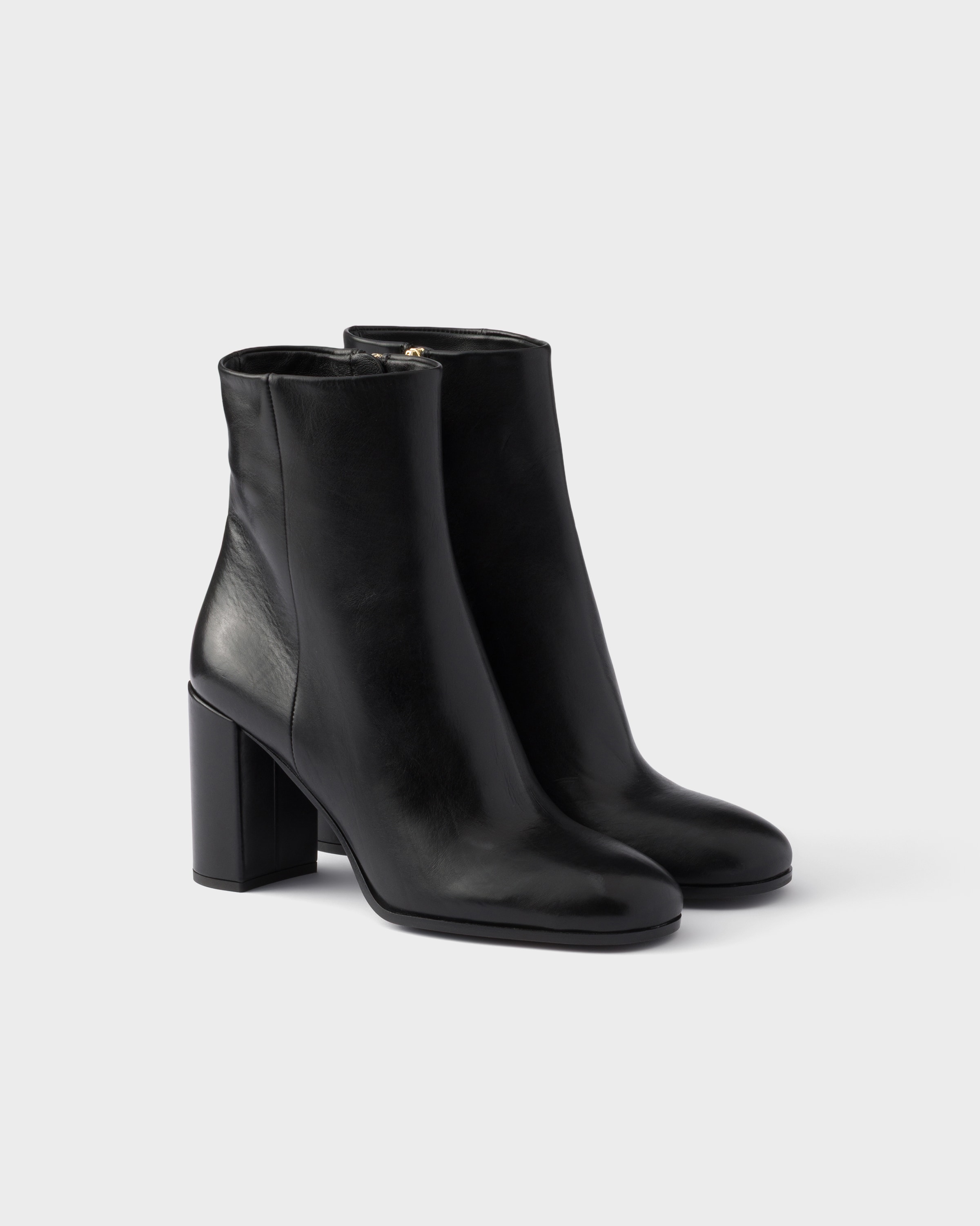 Black Leather Booties | PRADA - United States