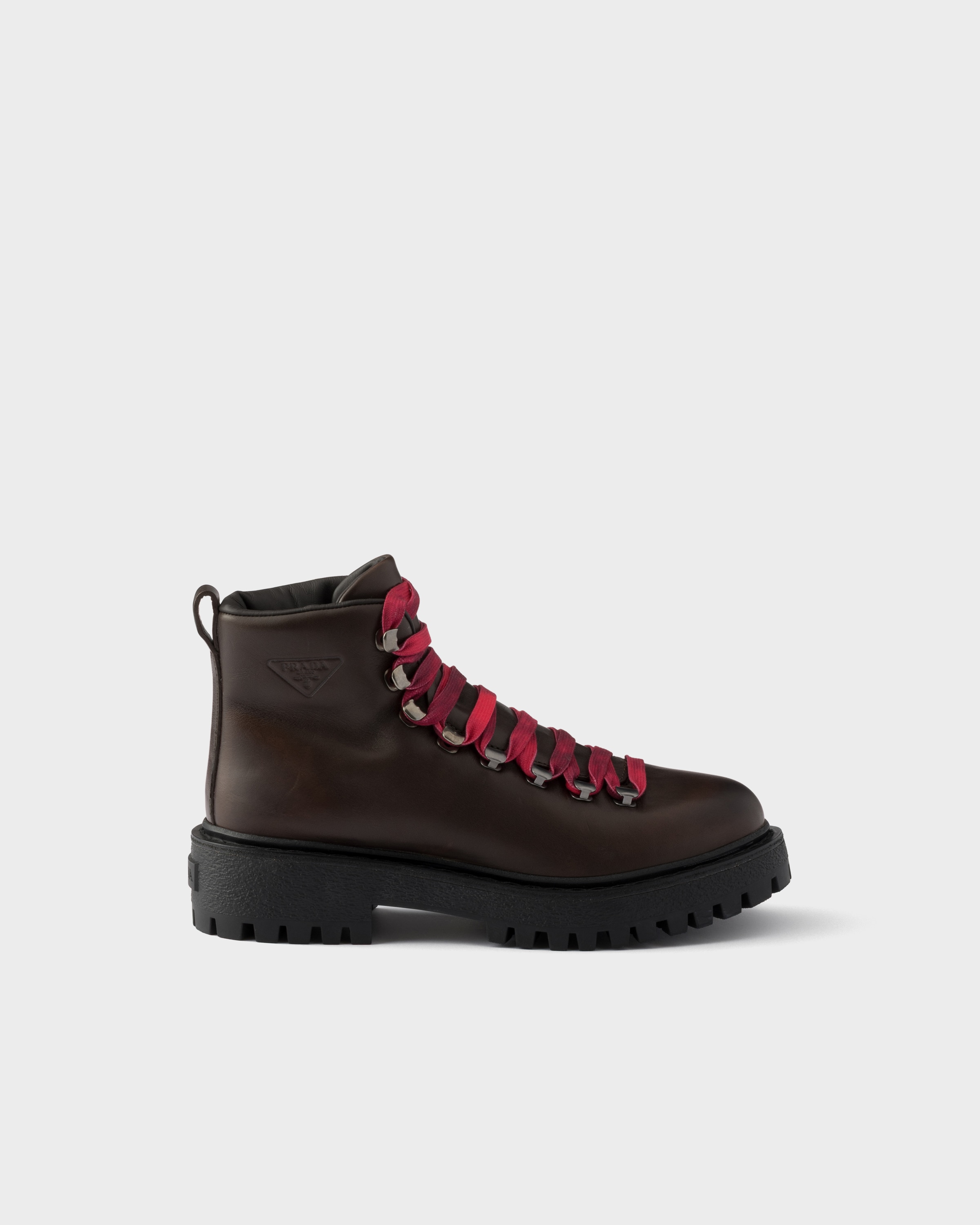 Prada Leather lace-up booties