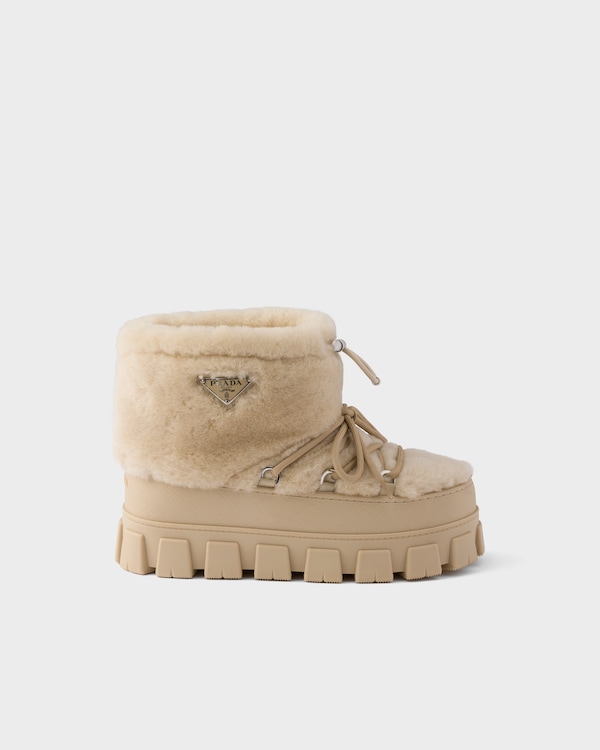 Shearling après-ski boots - Ecru Shearling après-ski boots - Ecru