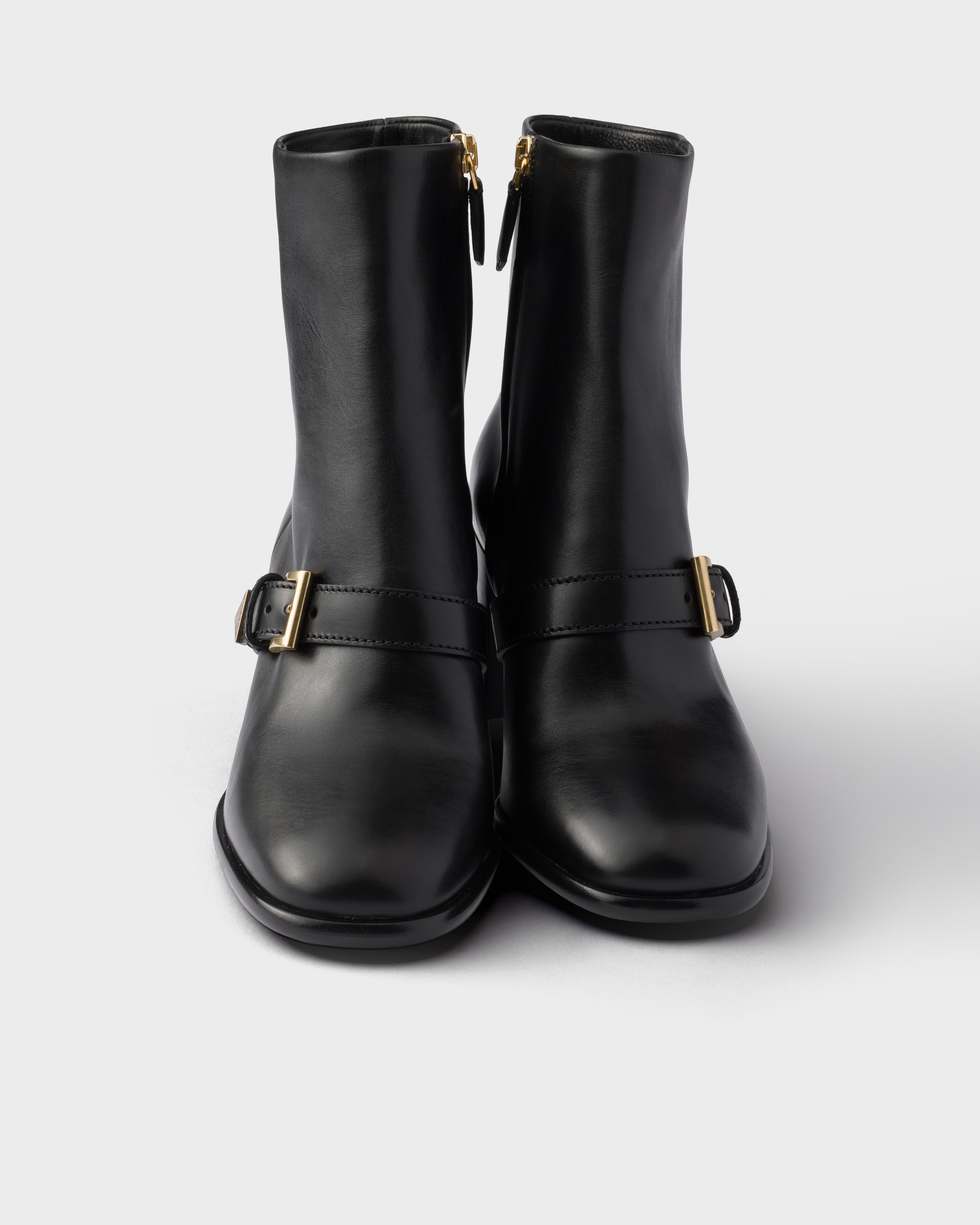 Black Leather Booties | PRADA - United States