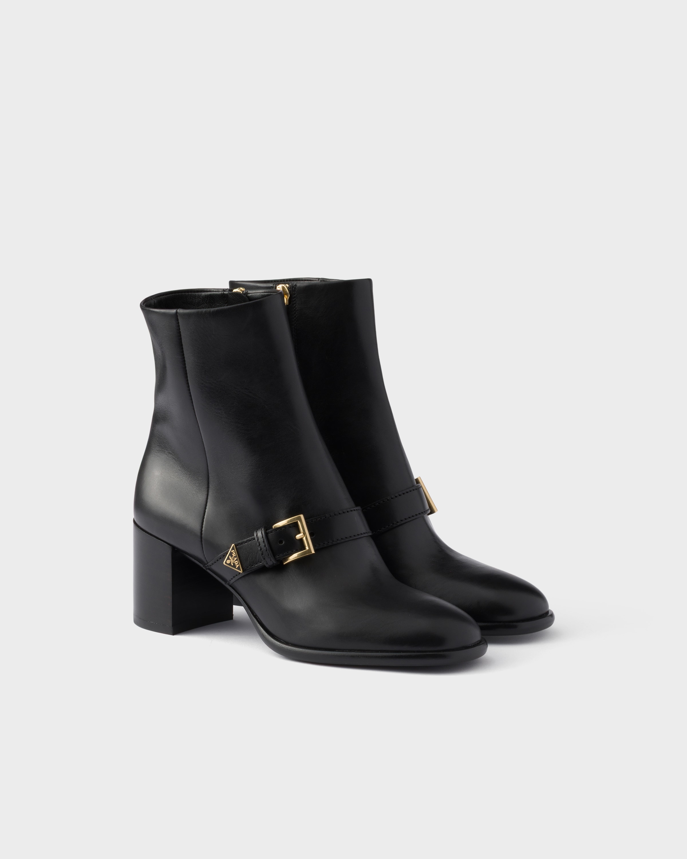 Black Leather Booties | PRADA - United States