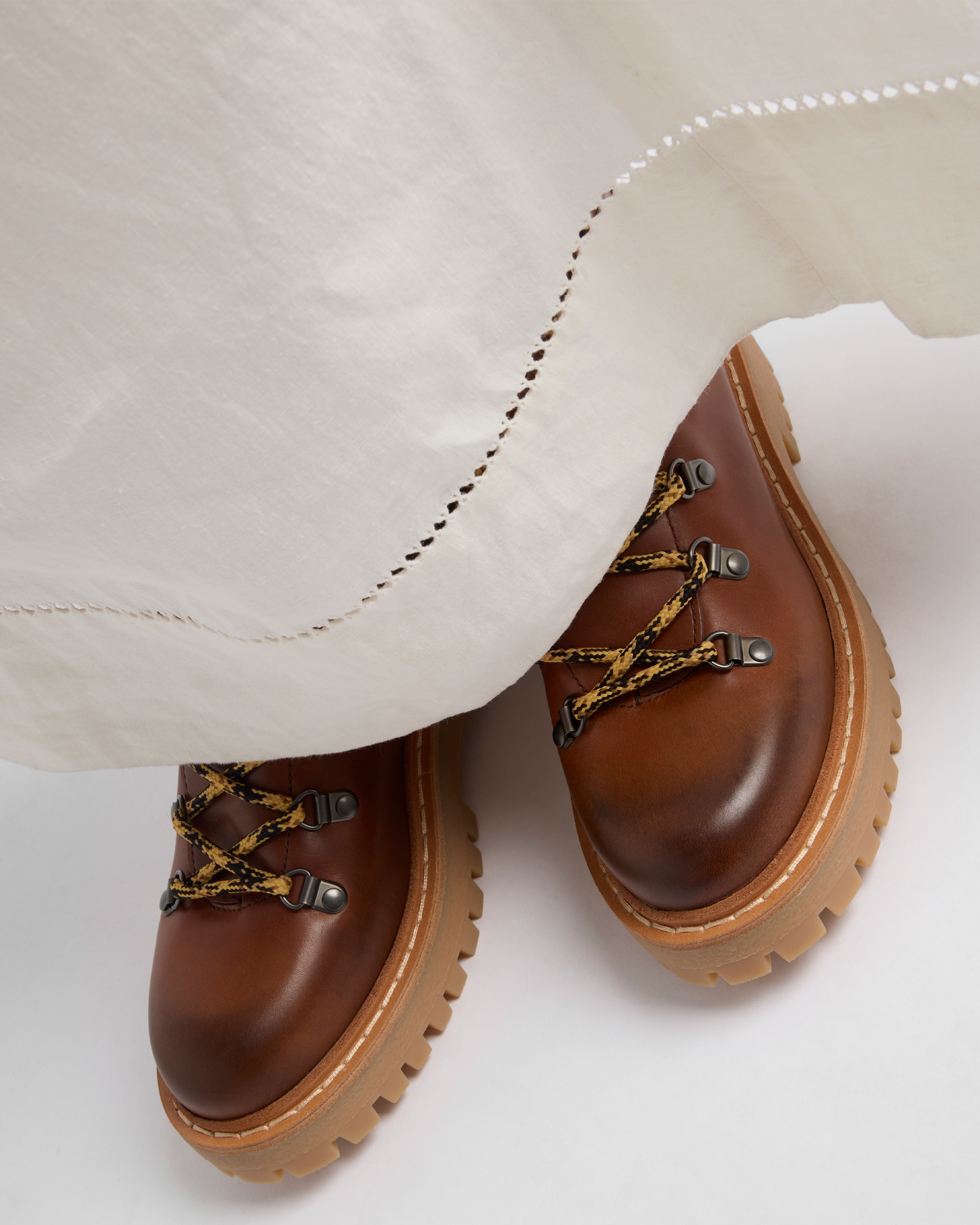 Prada St. Moritz Hiking Boot In Cognac