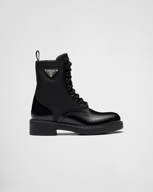 Prada Brushed\u002Dleather and Re\u002DNylon boots 2
