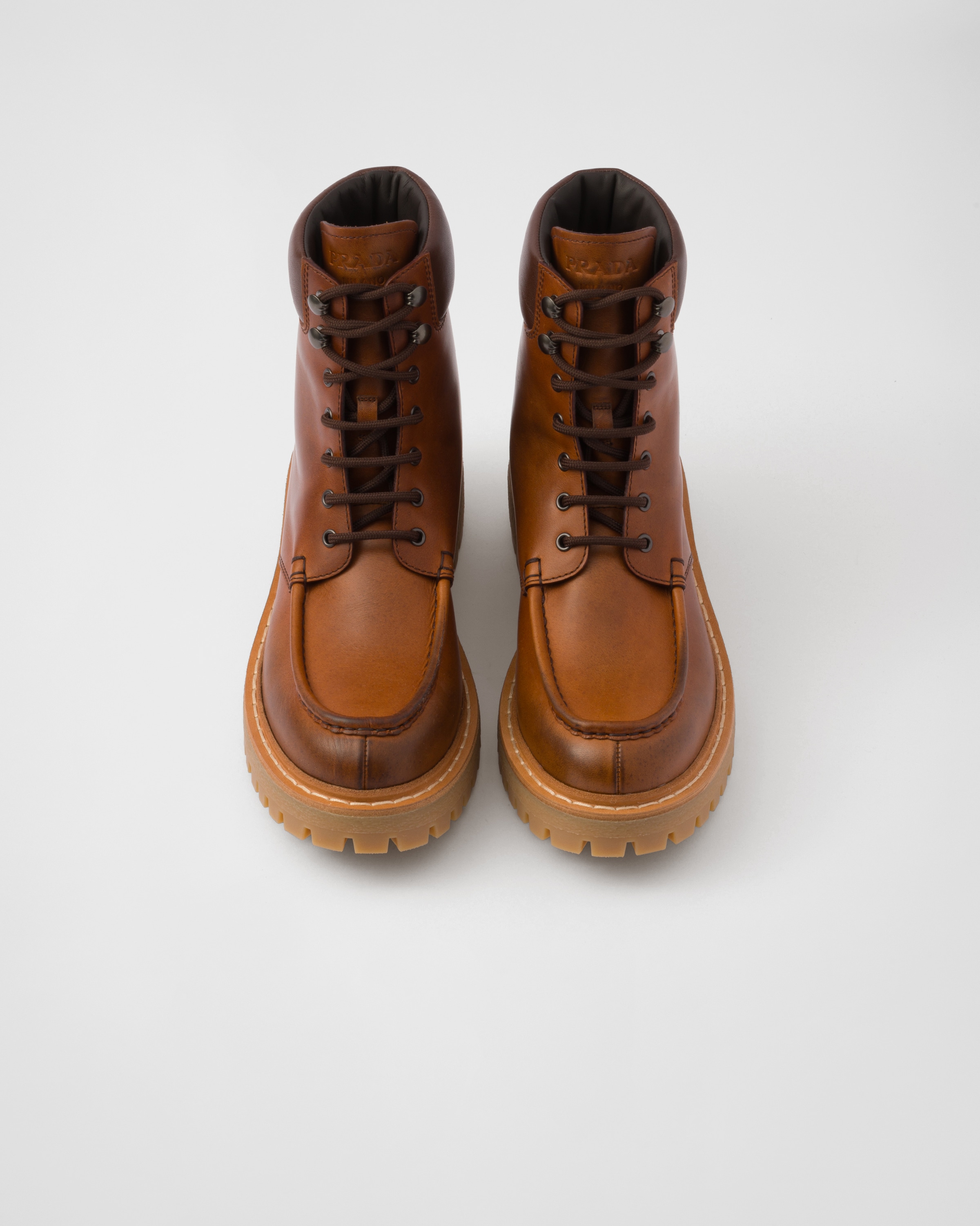 Prada lace up leather boots new arrivals
