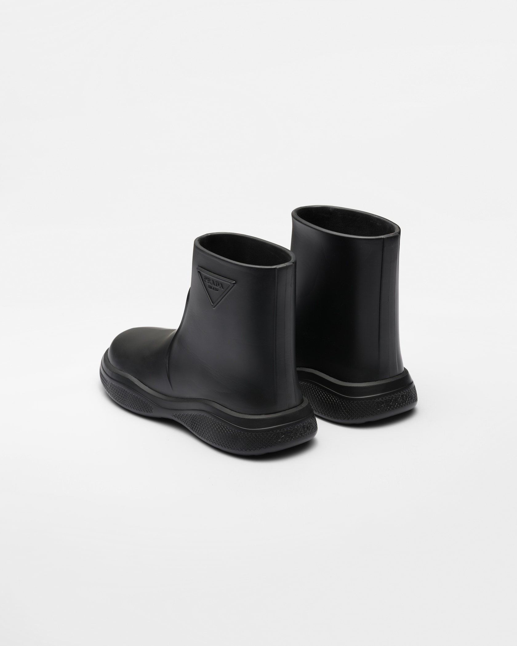 black rubber booties