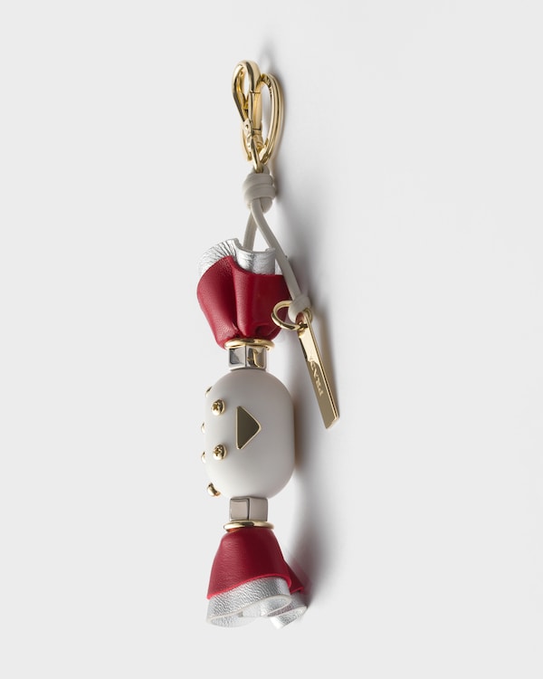 Candy Plexiglas and leather key ring charm - Red Candy Plexiglas and leather key ring charm - Red