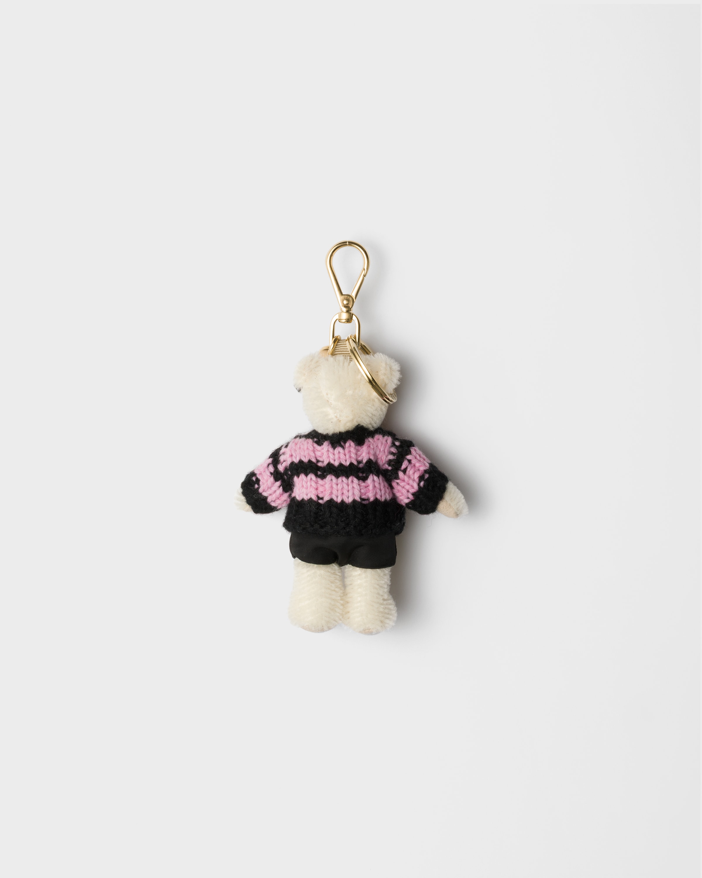 Prada Teddy-bär-taschenanhänger Mit Ring Aus Metall