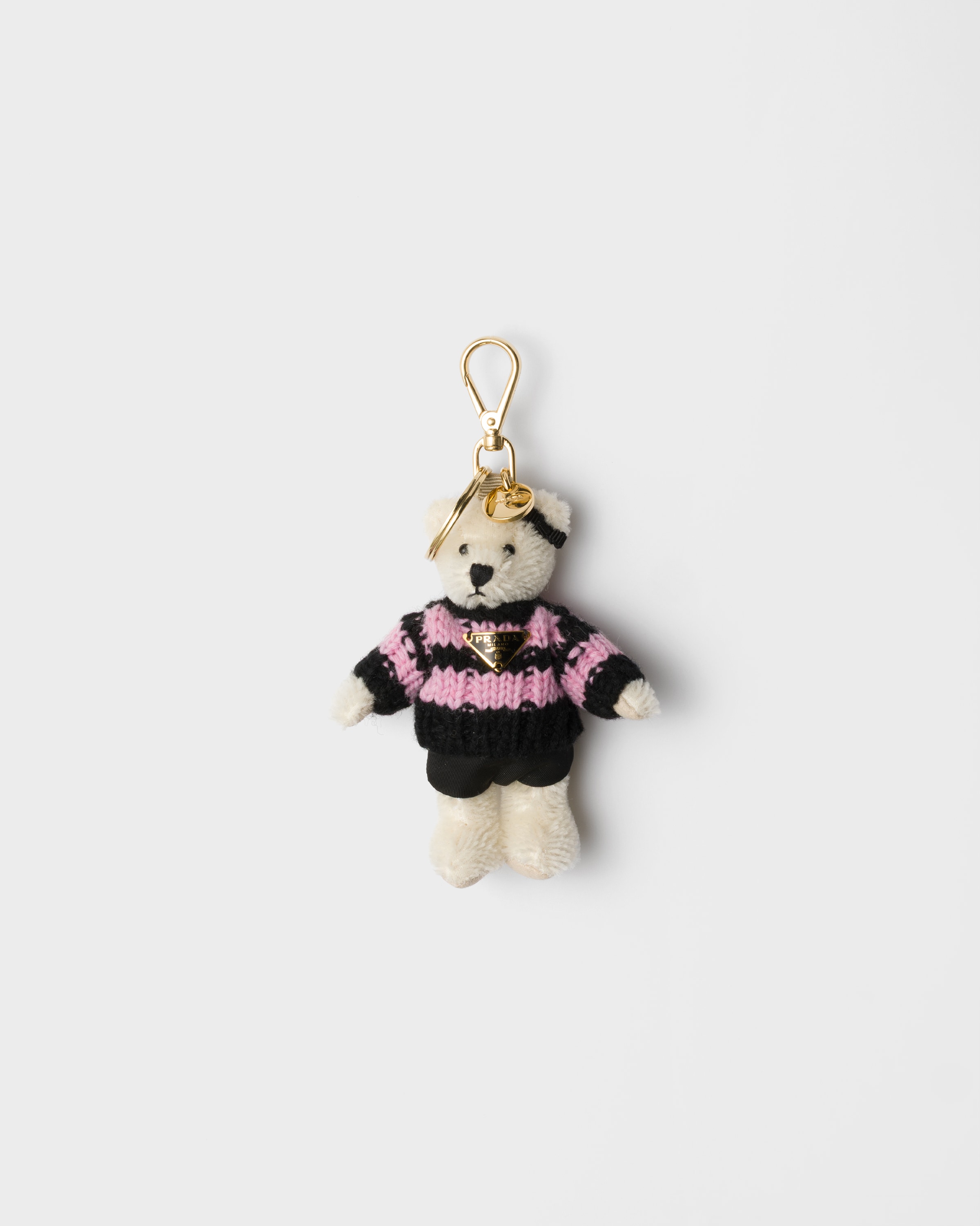 Prada Teddy-bär-taschenanhänger Mit Ring Aus Metall