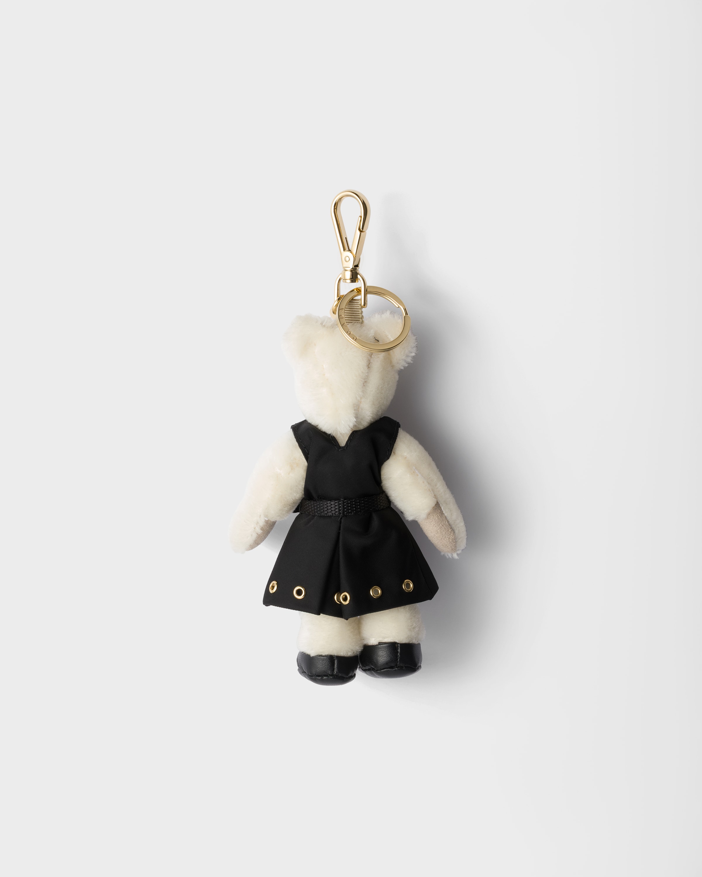 White Teddy Keychain Charm | PRADA