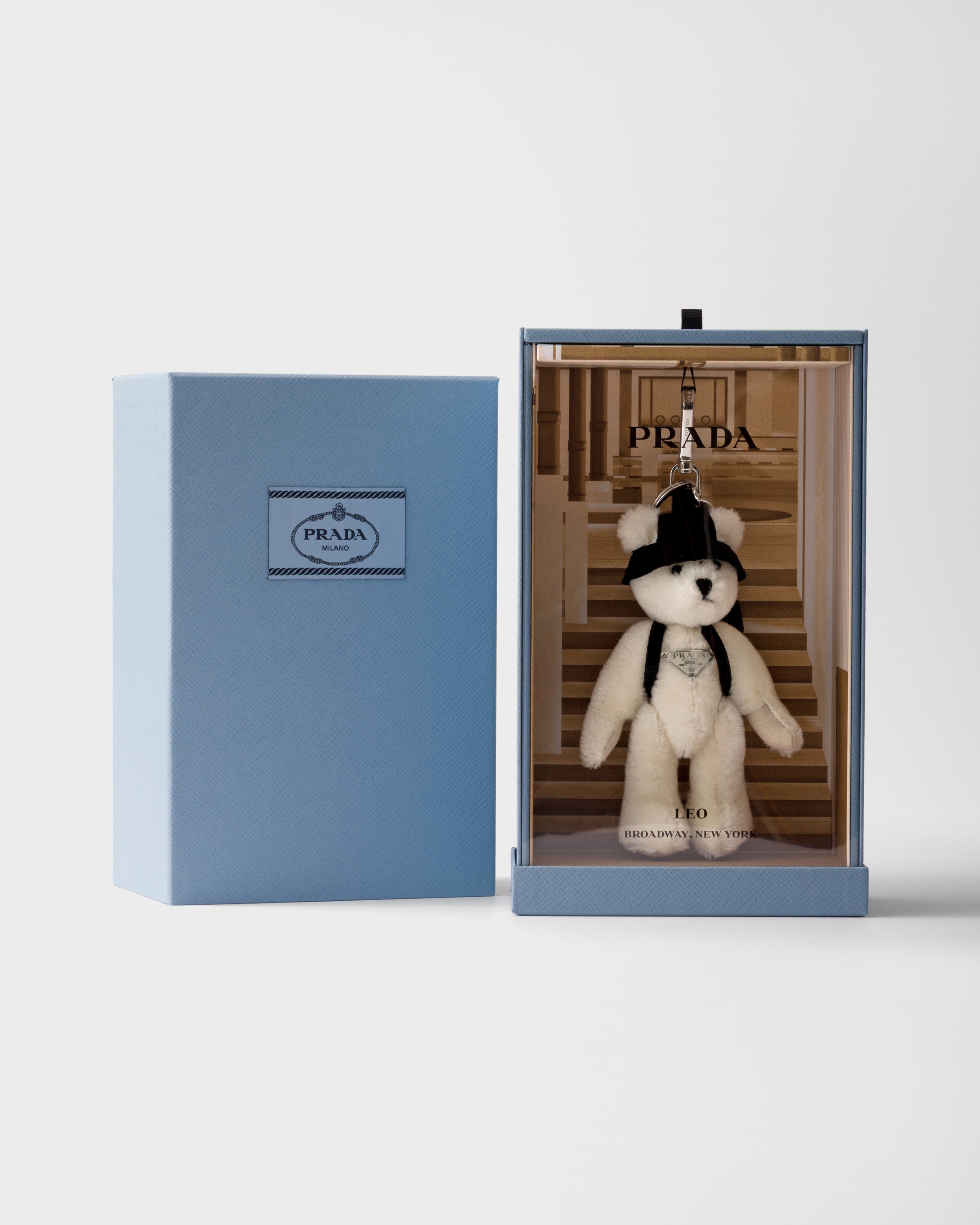 White Teddy Keychain Charm | PRADA