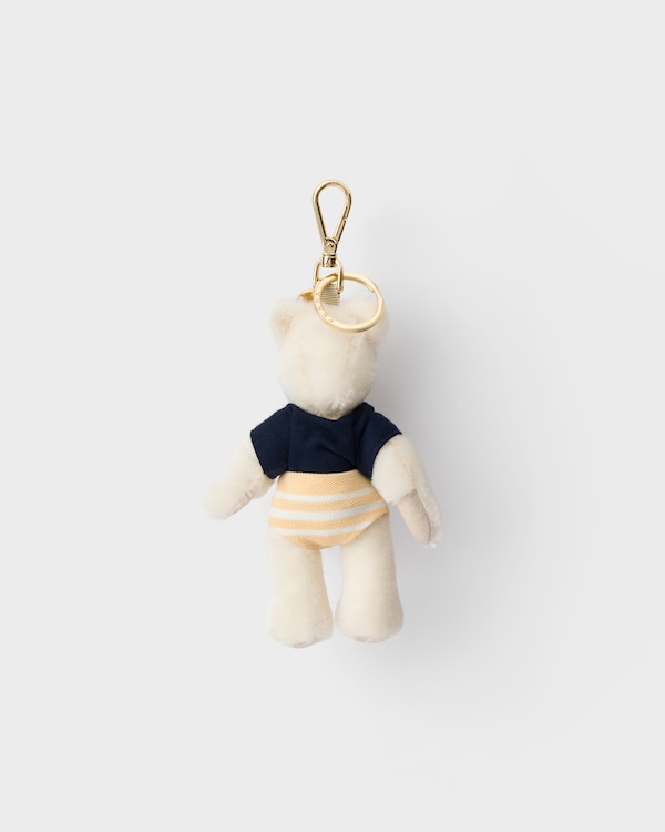 Teddy bear key ring charm with metal ring - White/Ginista Teddy bear key ring charm with metal ring - White/Ginista