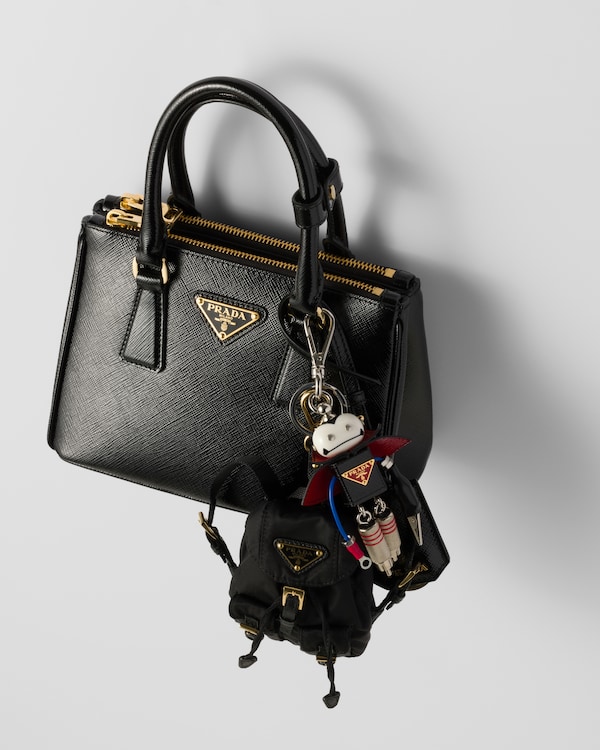 Robot Saffiano leather keychain charm Robot Saffiano leather keychain charm