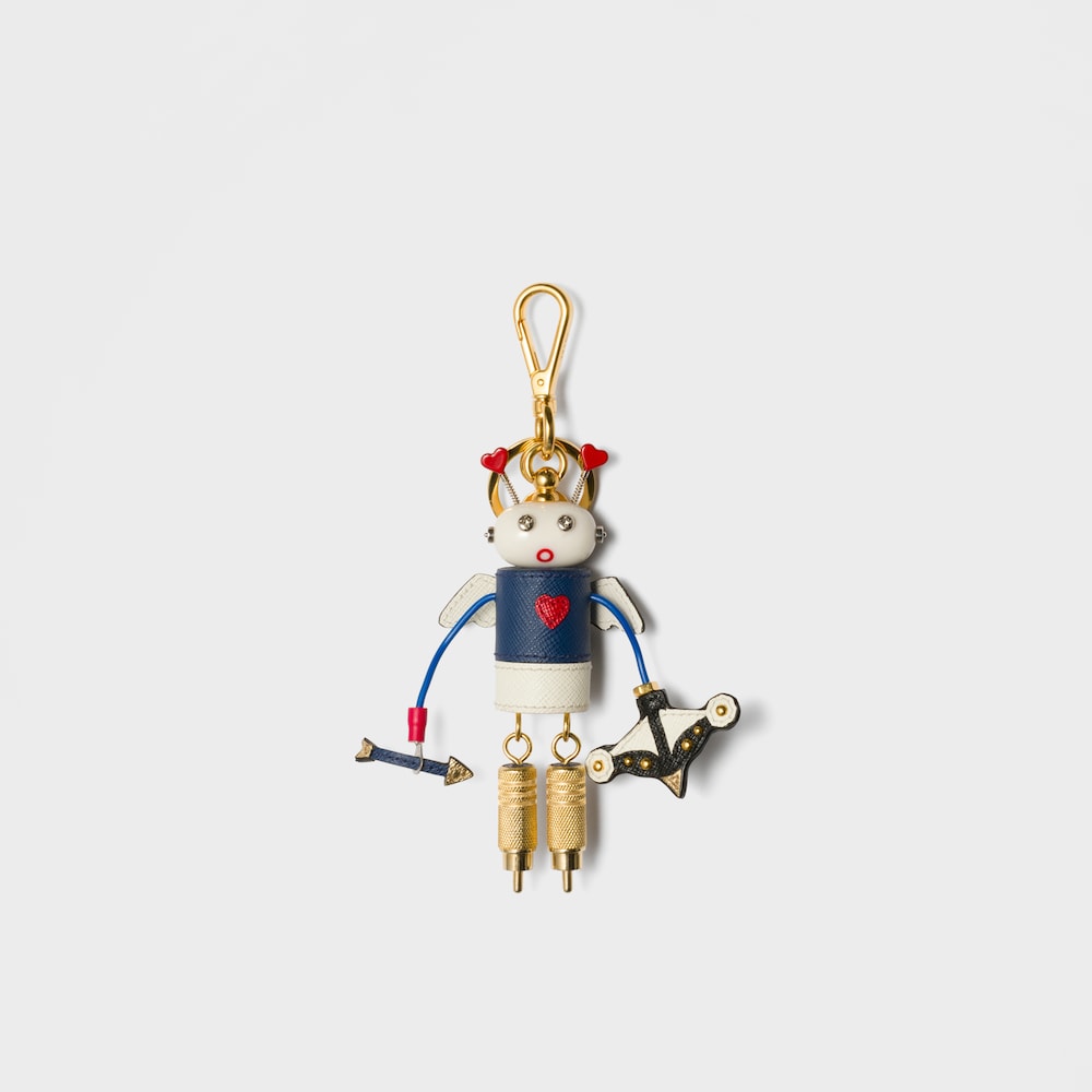 Prada Saffiano皮革 Cupido 手袋吊飾連鑰匙扣 1