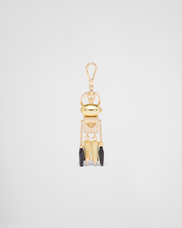グレー Robot サフィアーノレザー バッグチャーム | PRADA