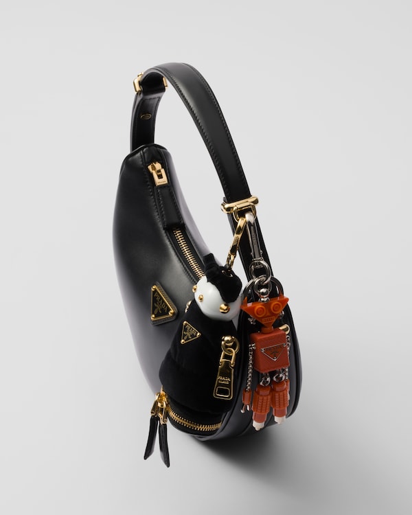 Ciondolo portachiavi Robot in Saffiano Ciondolo portachiavi Robot in Saffiano