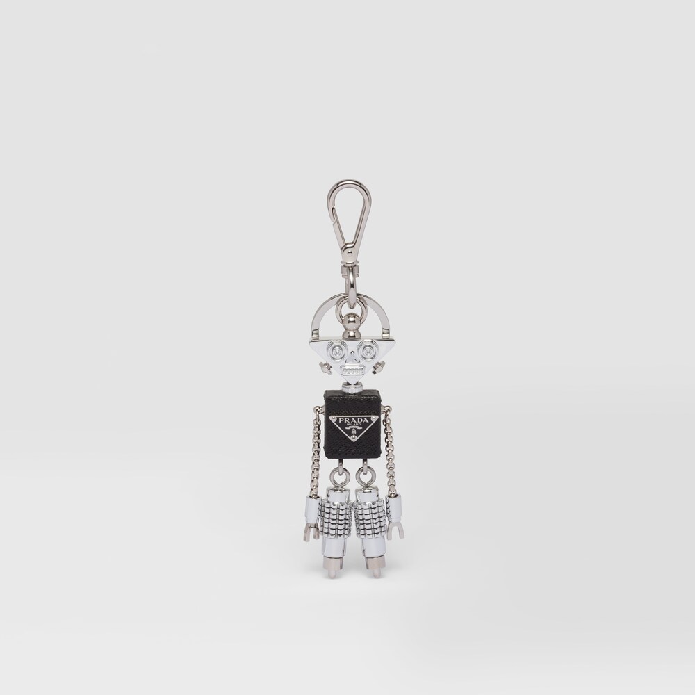 Prada Saffiano 皮革 robot 手袋吊飾連鑰匙扣 1