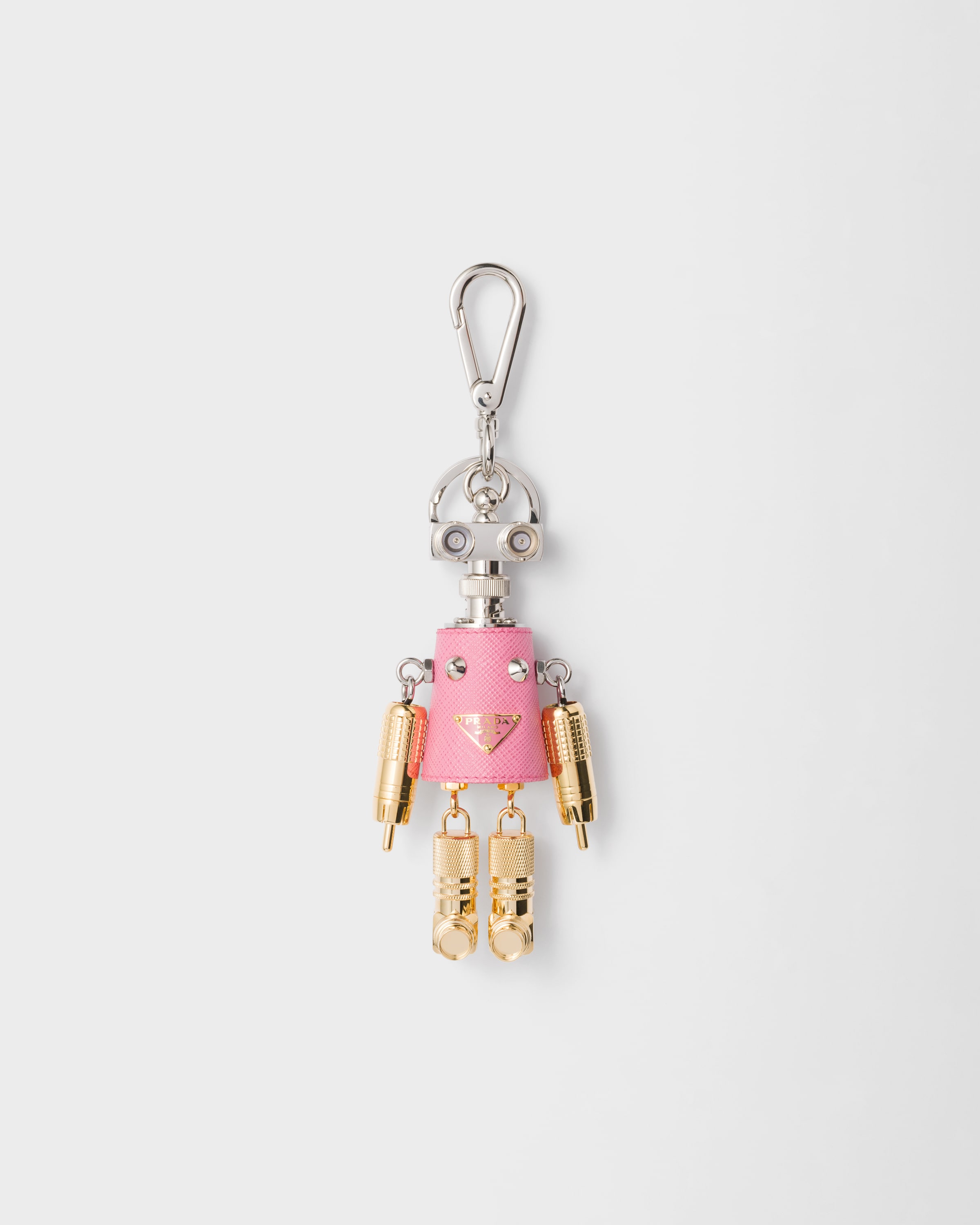Robot Saffiano leather key ring charm
