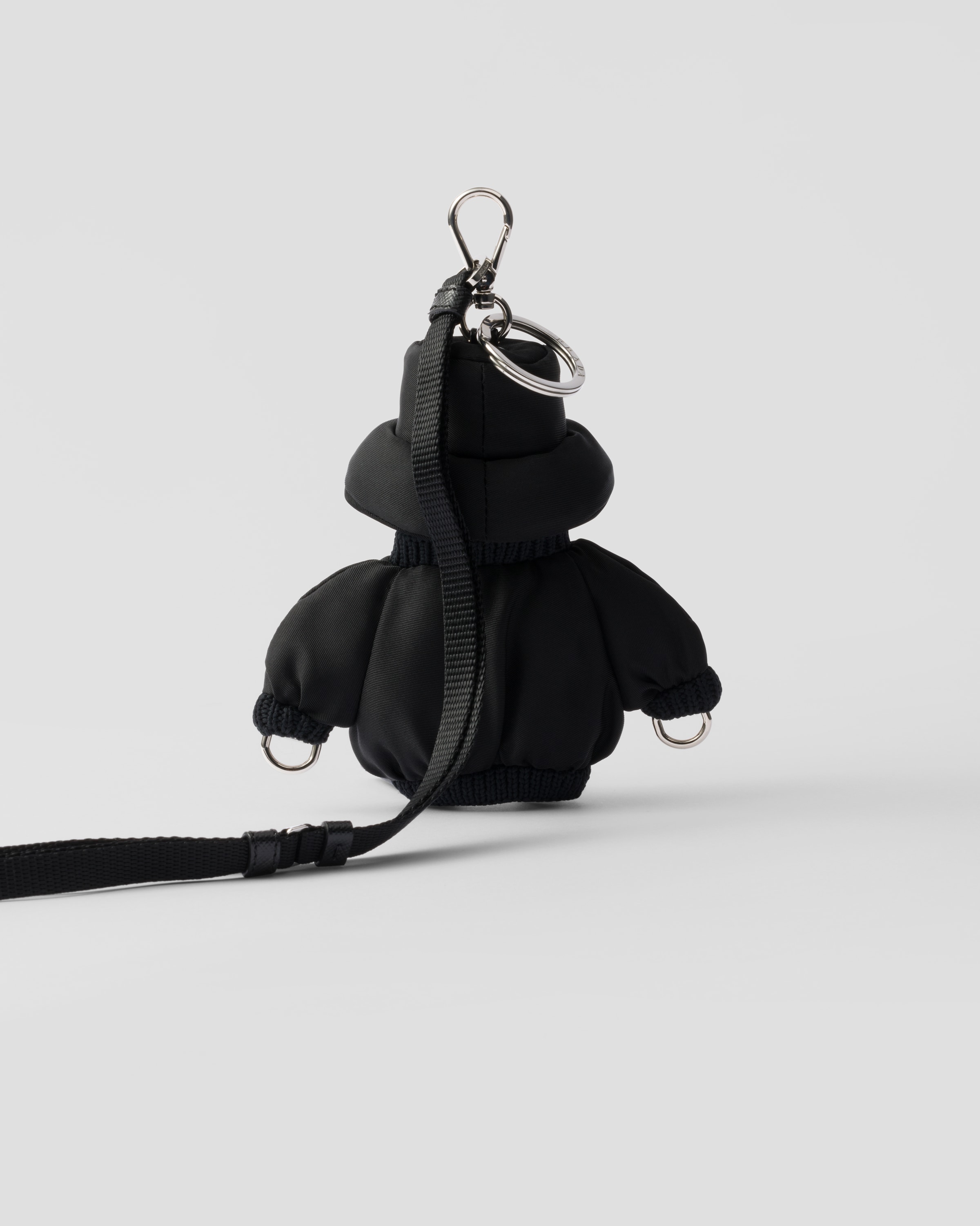 Shop Prada Re-nylon Key Ring Trick With Shoulder Strap In Black