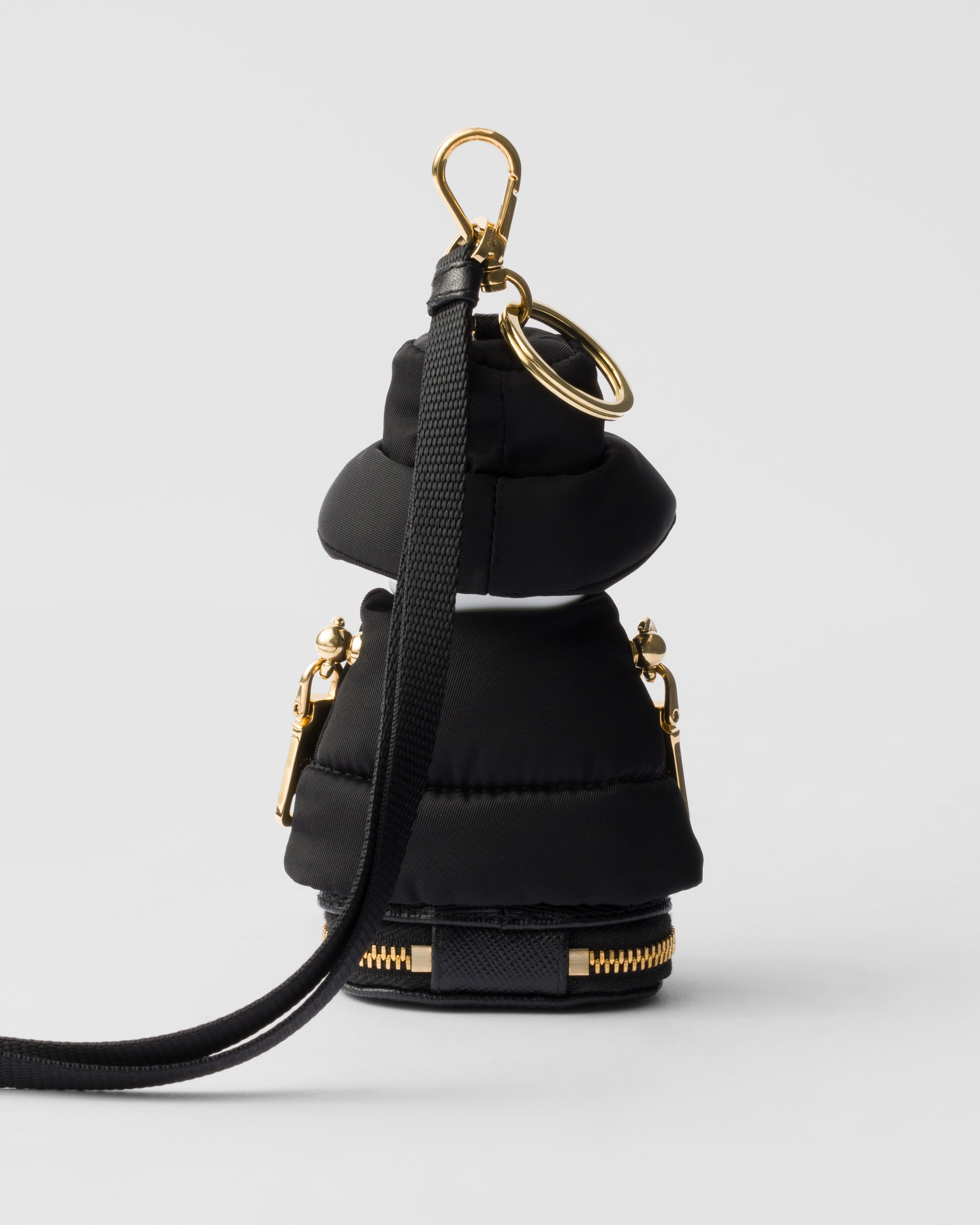 Prada Soft Robot Re-nylon Bag Charm In Schwarz