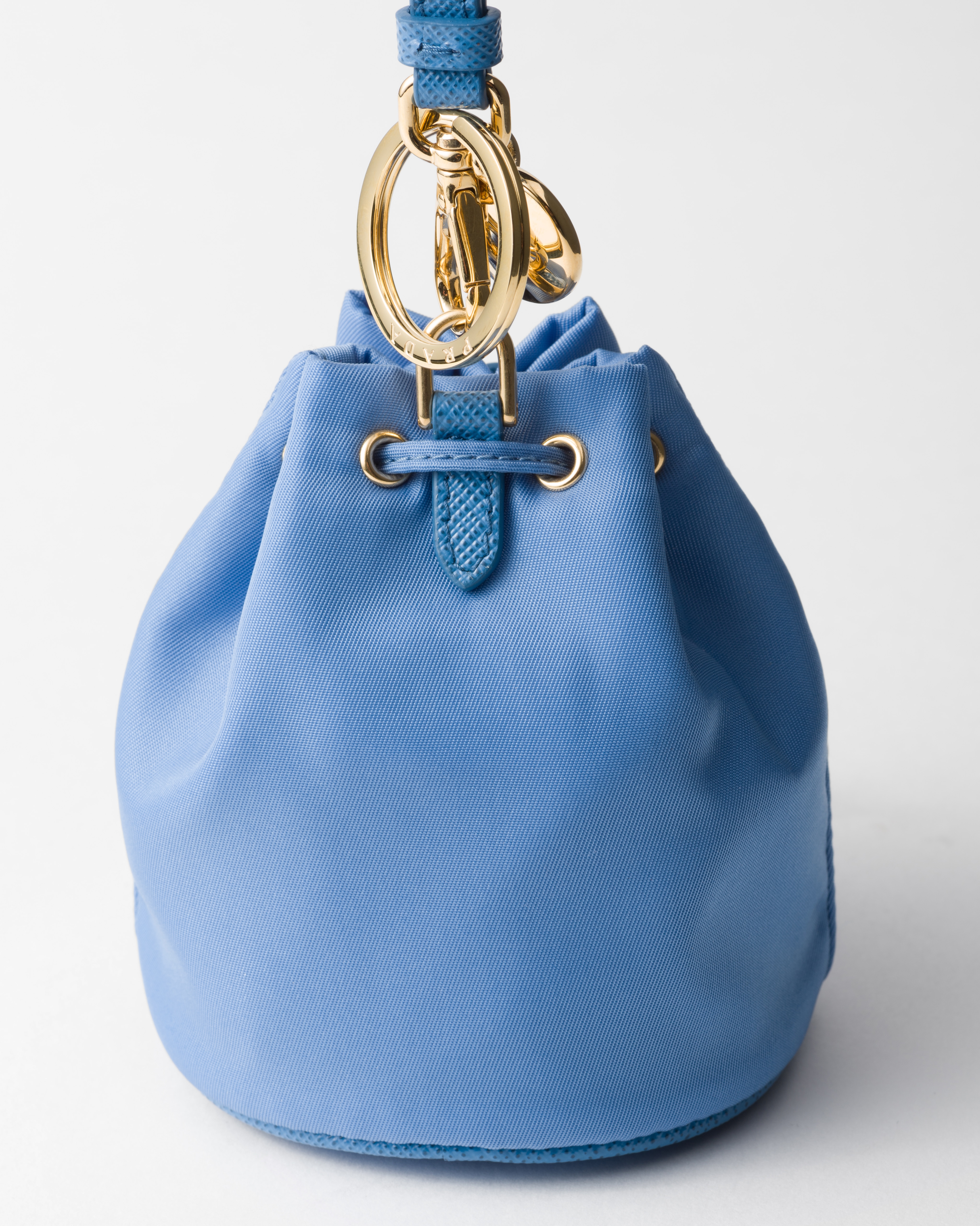 Prada Re-edition 1978 Re-nylon Keychain Pouch In Wave