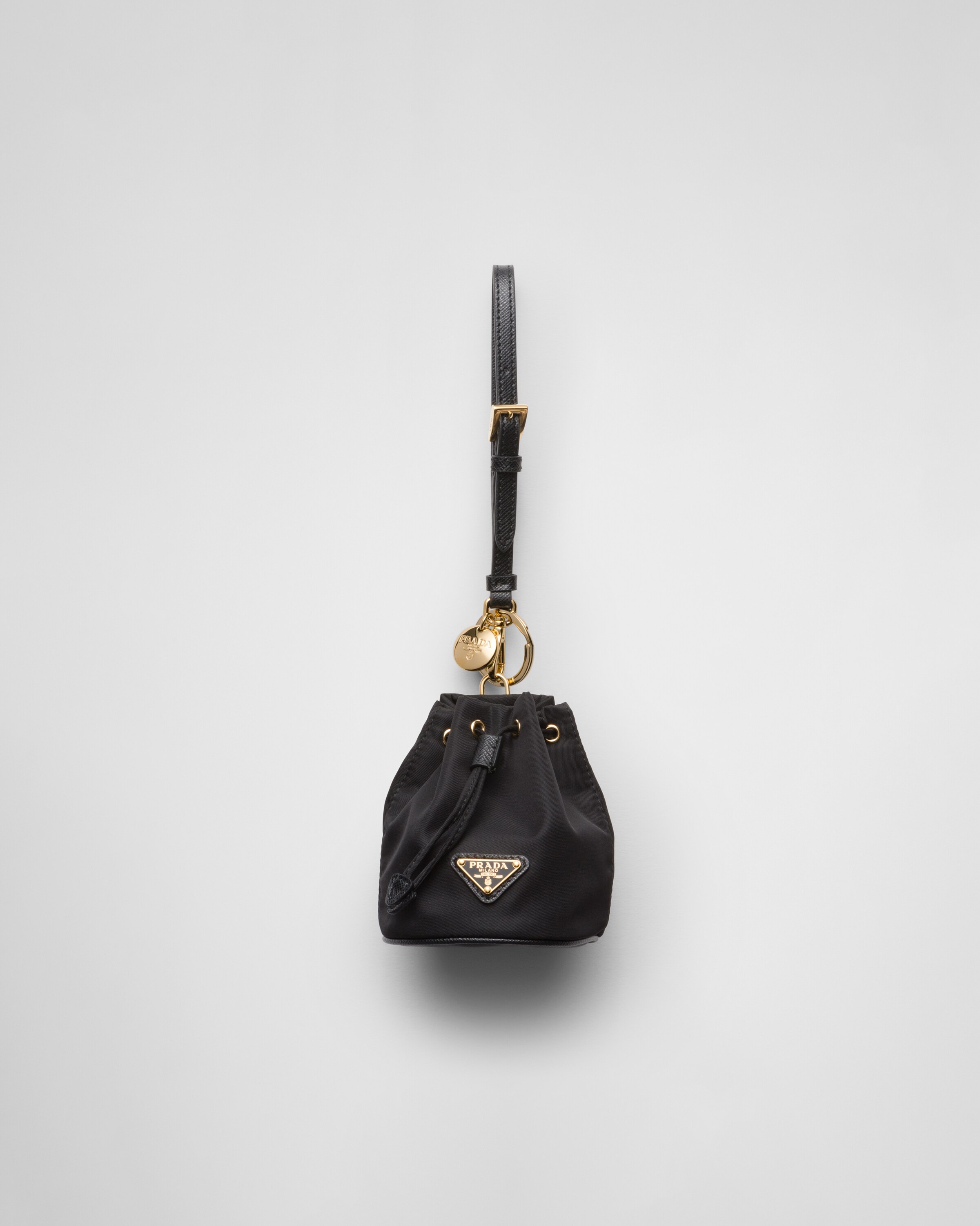 Prada Mini Icon Re-nylon Keychain Charm, Woman, Black