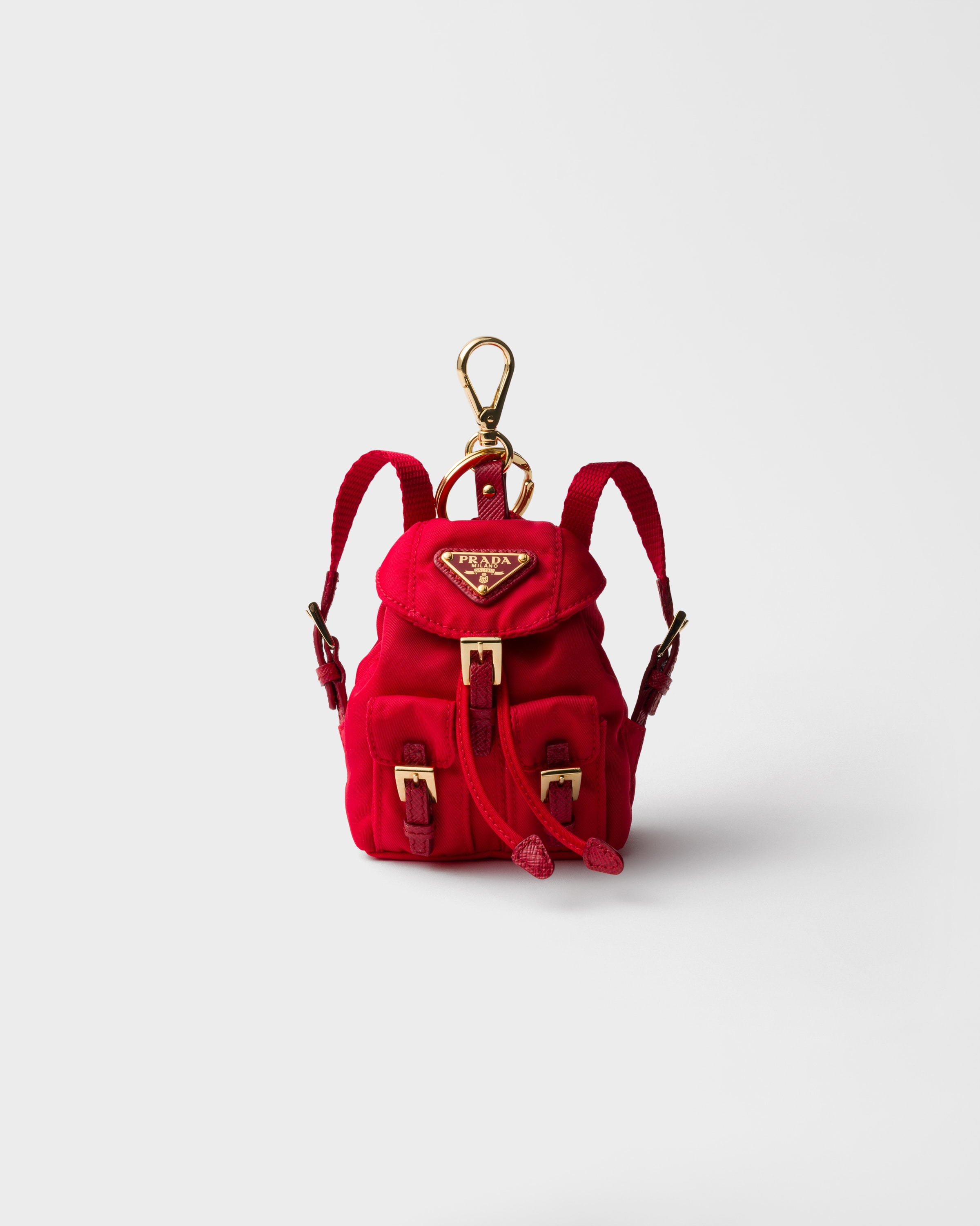 Red Mini Icon Re-nylon Keychain Charm | PRADA - United States