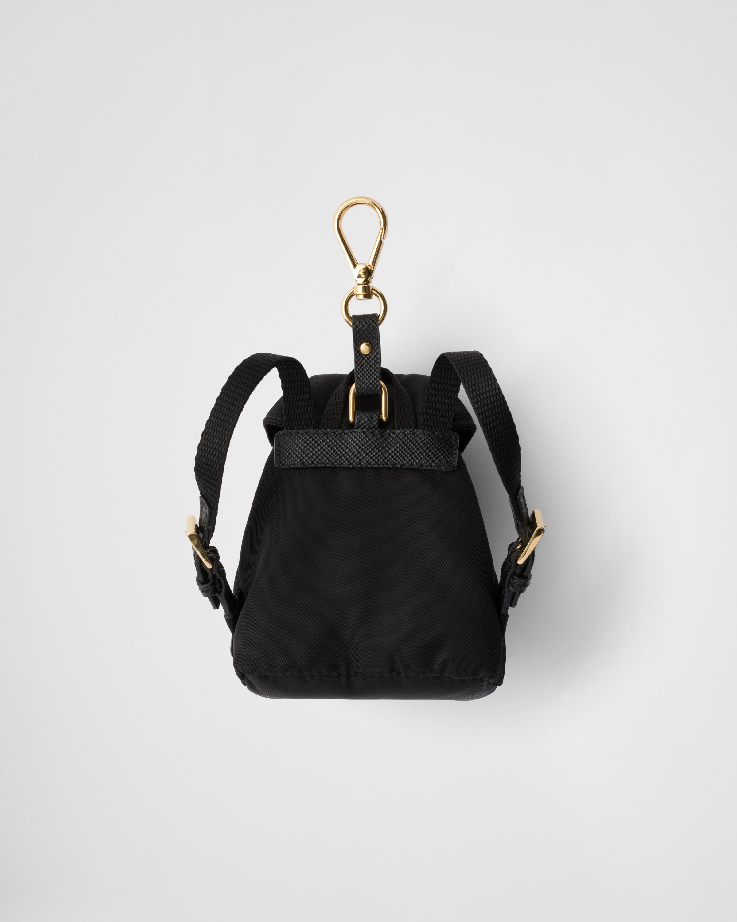 Prada Mini Icon Re-nylon Bag Charm In Black