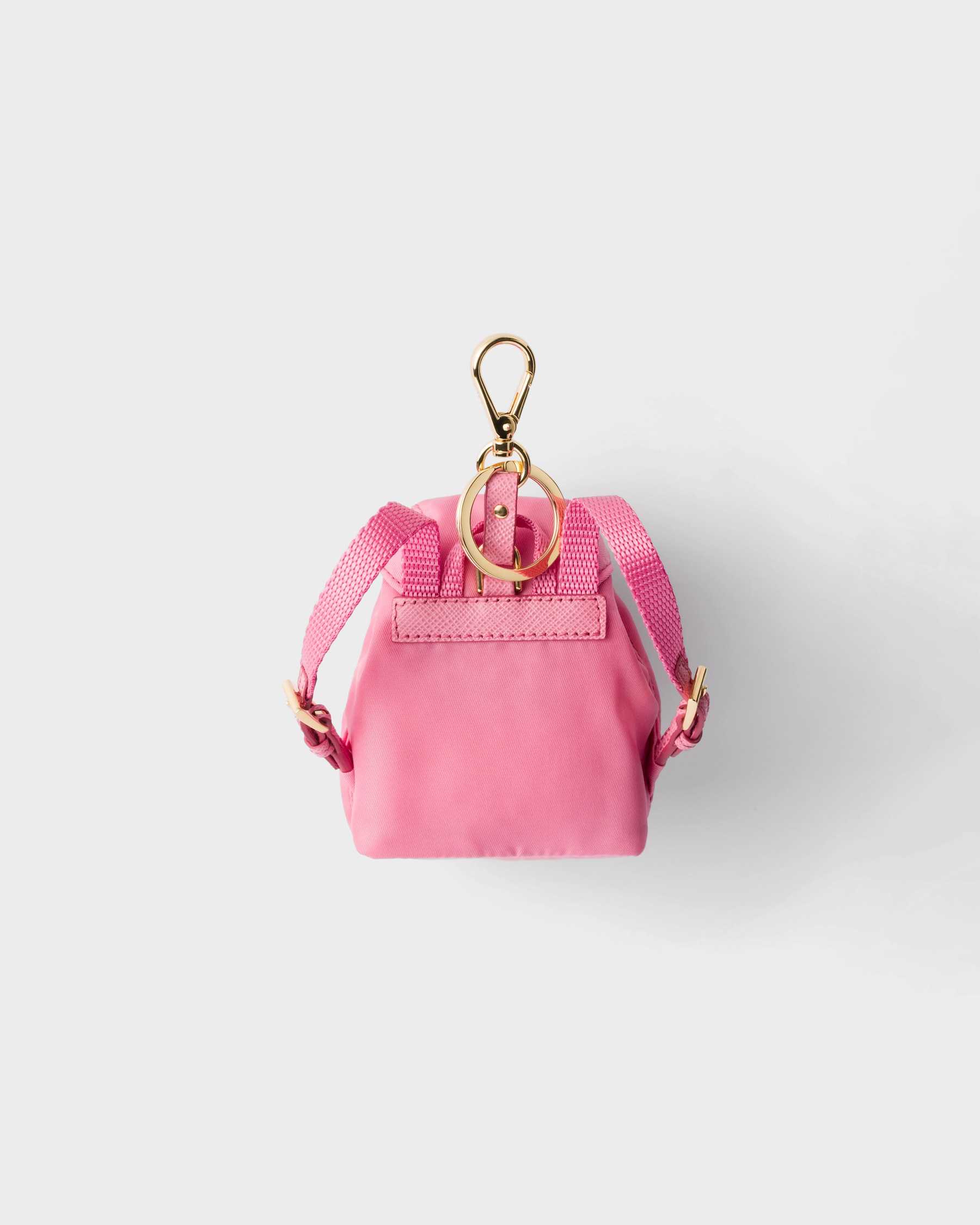 Begonia Pink Mini Icon Re-nylon Bag Charm | PRADA