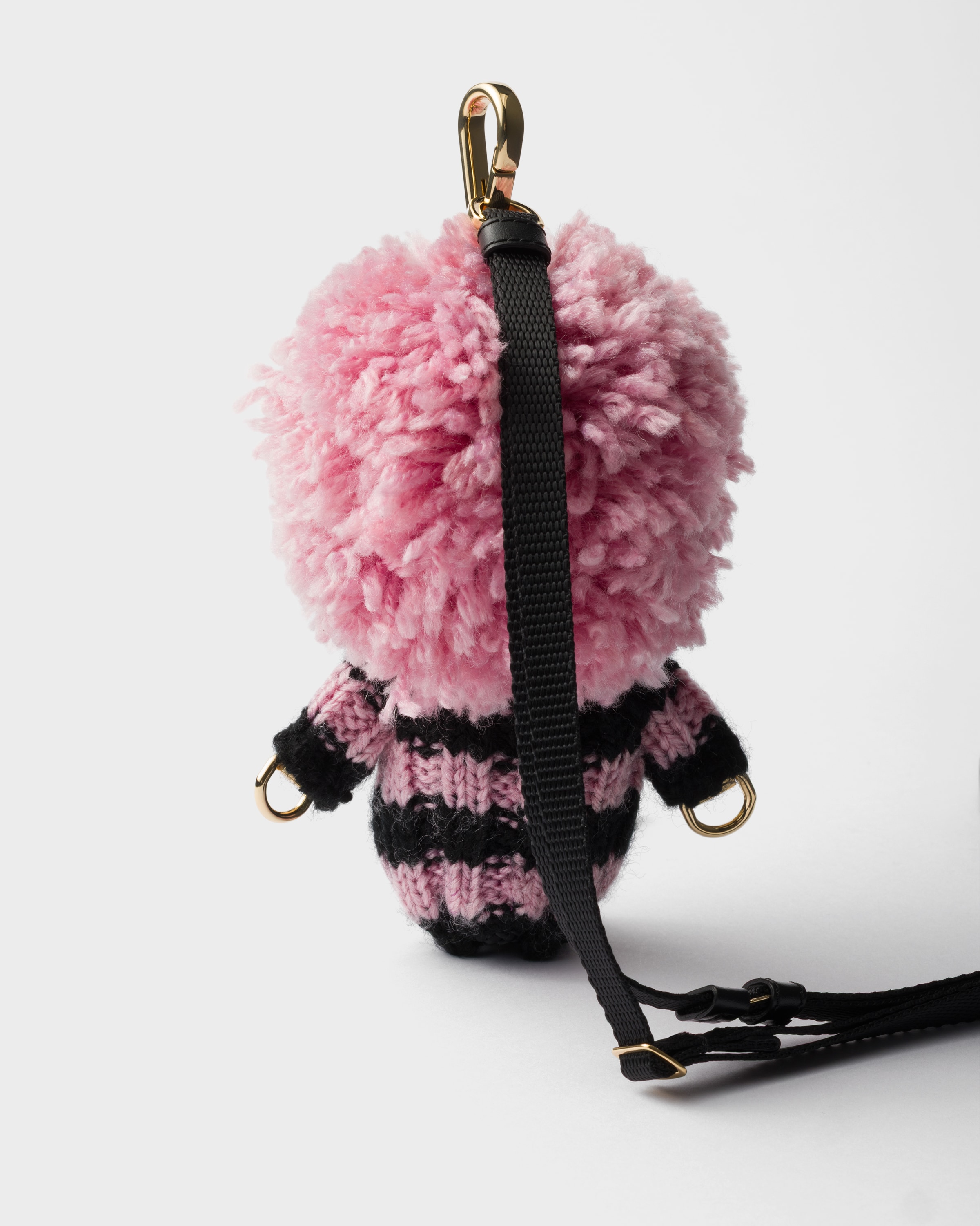 Pink/black Soft Robot Knit Keychain Charm | PRADA - United States
