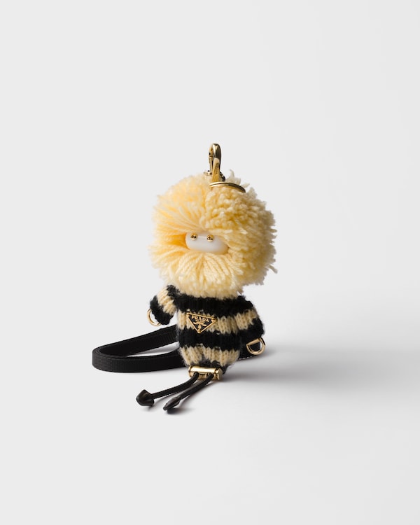 小物 PRADA Teddy Saffiano Leather Keyring Prada Bear Trick Keychain | Saks Fifth Avenue