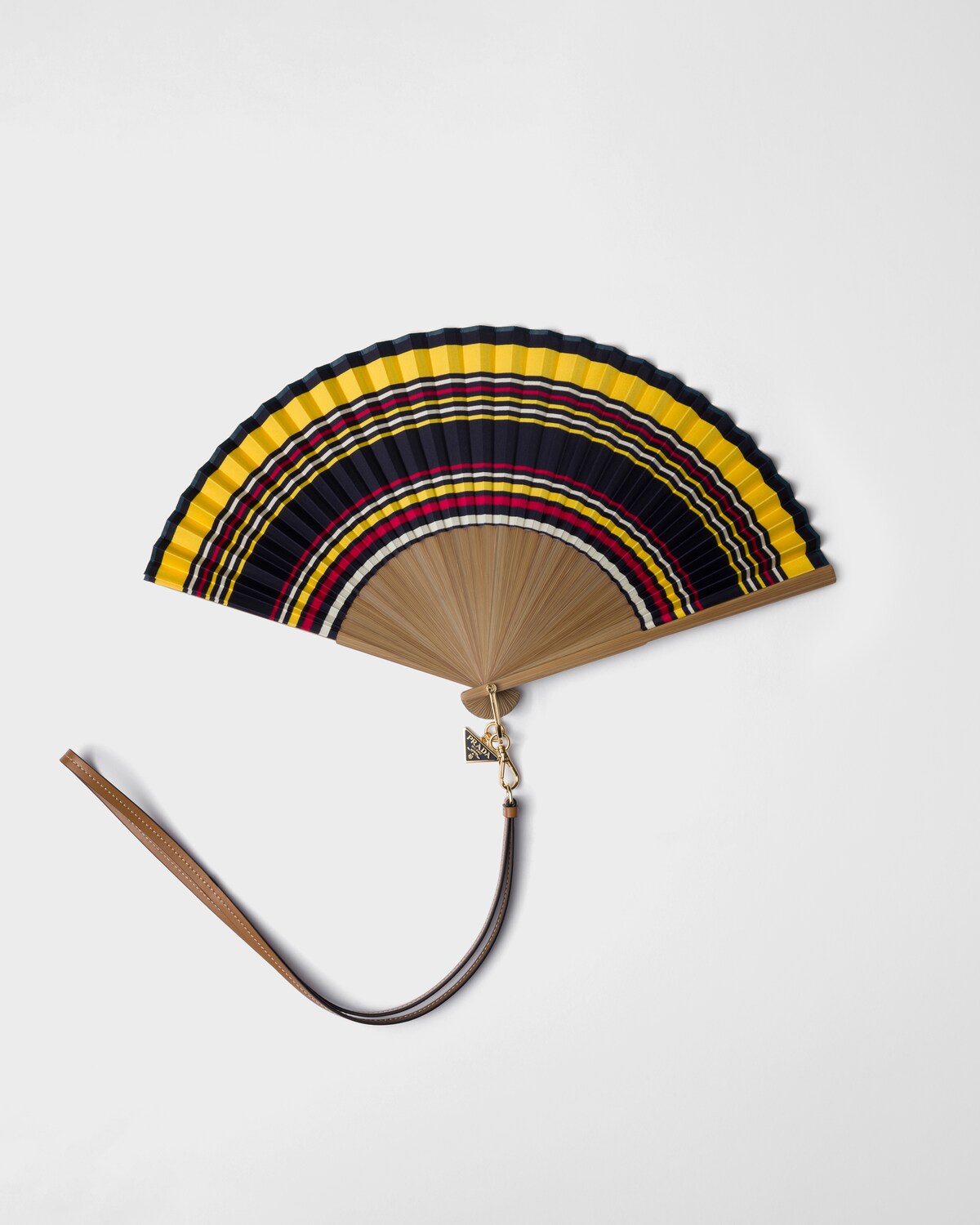 Red/yellow Fan With Leather Strap | PRADA
