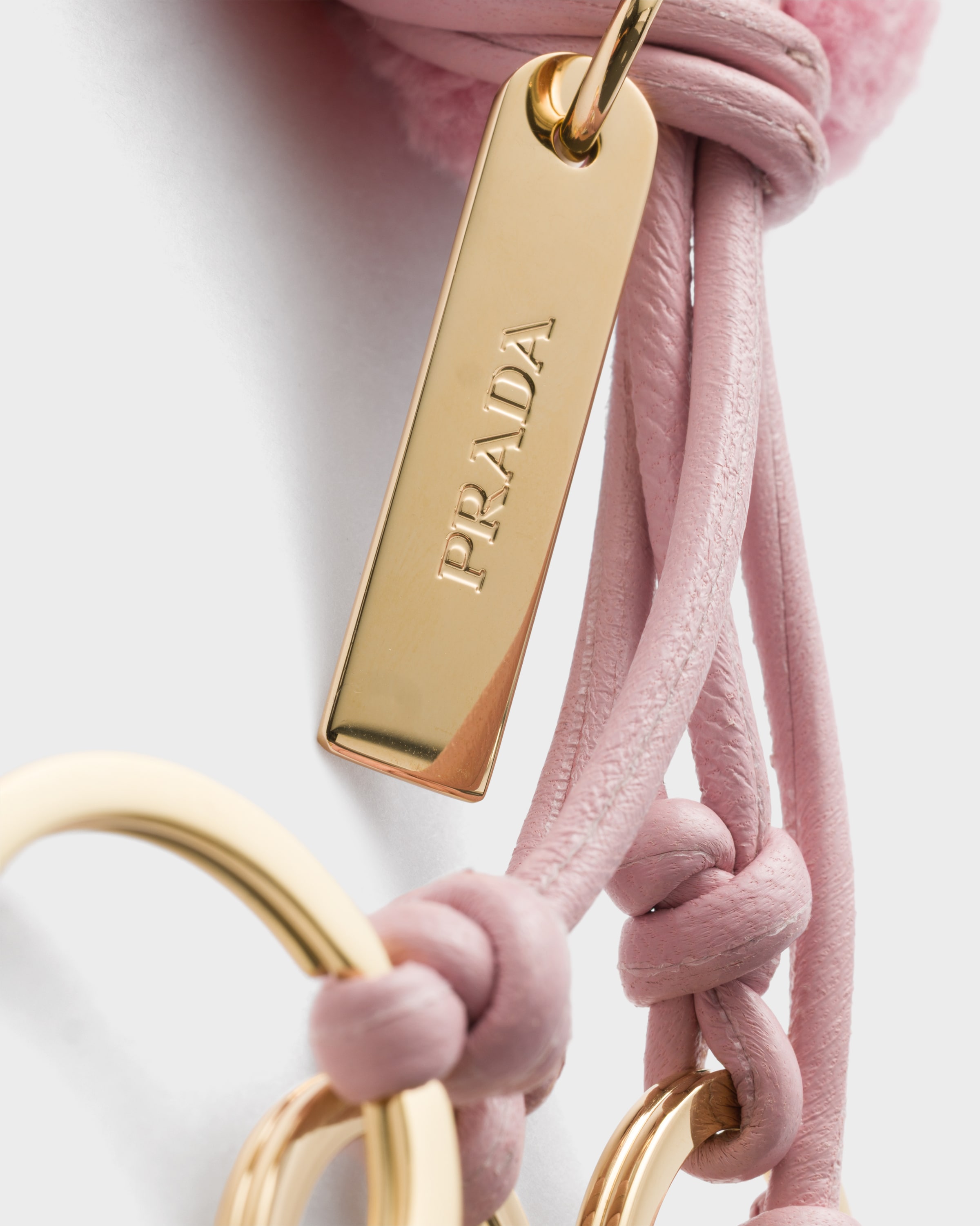 ピンク ウールXレザー キーリング チャーム | PRADA