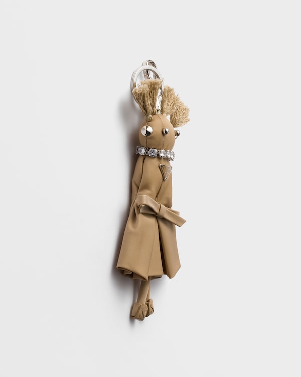 Re-Nylon Teddy keychain charm - Camel Brown Re-Nylon Teddy keychain charm - Camel Brown