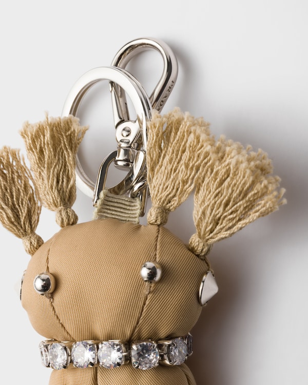 Re-Nylon Teddy keychain charm - Camel Brown Re-Nylon Teddy keychain charm - Camel Brown