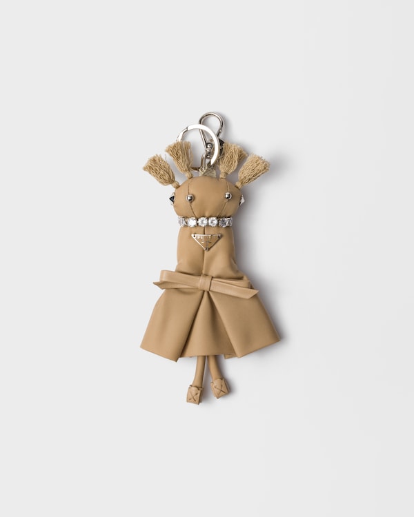 Re-Nylon Teddy keychain charm - Camel Brown Re-Nylon Teddy keychain charm - Camel Brown