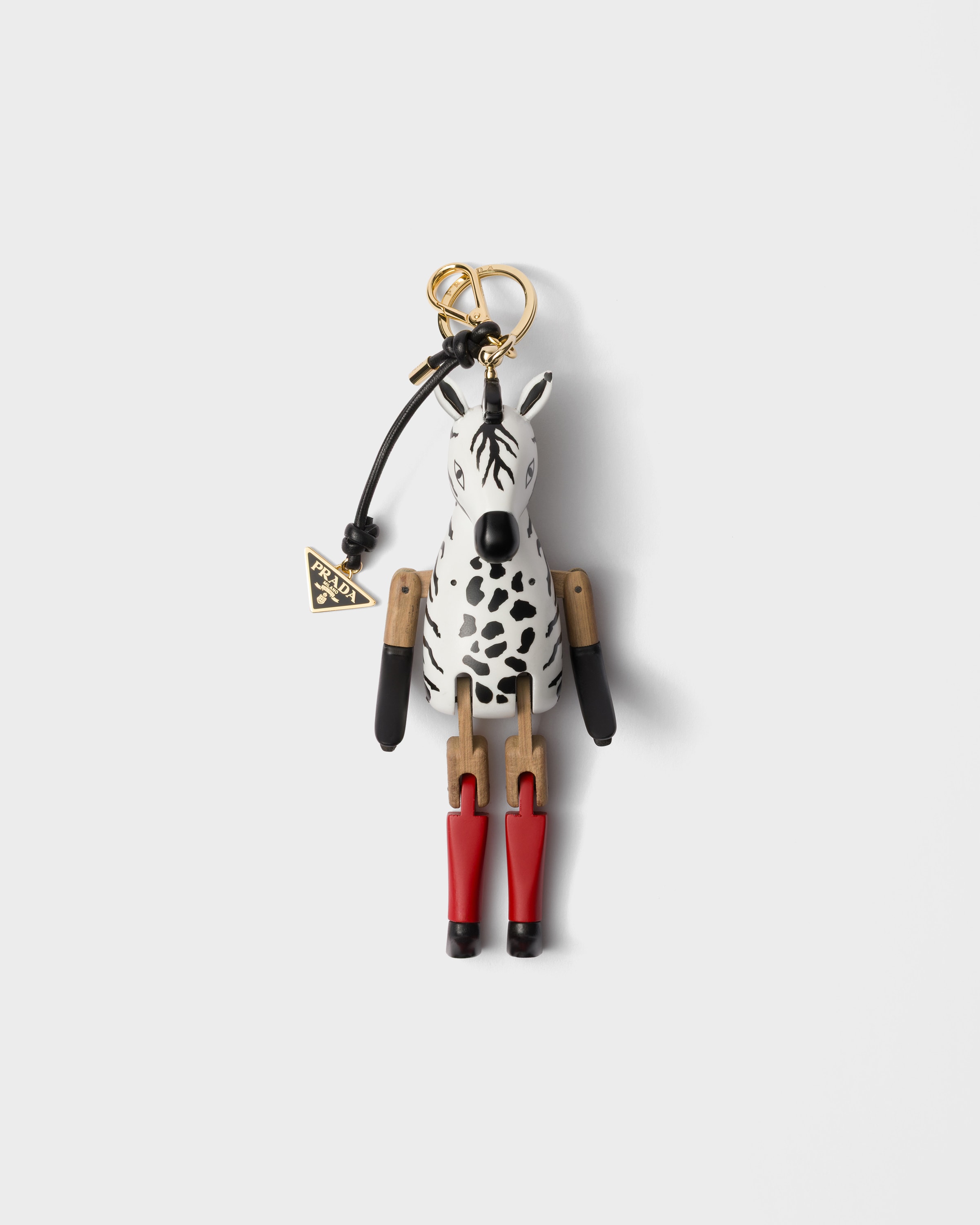 Prada Animal Key Ring Charm With Metal Ring, Woman, Multicolored