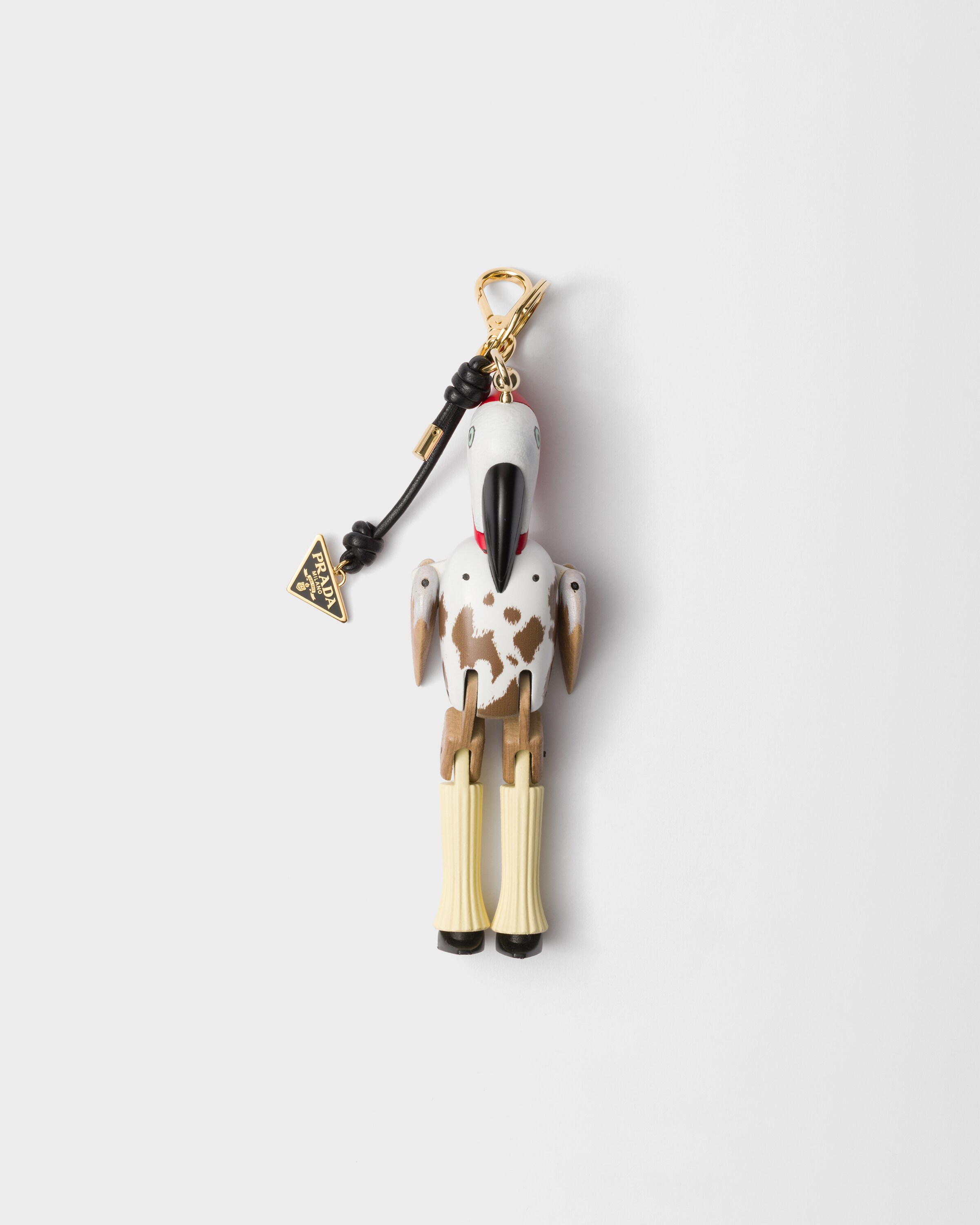 Prada Animal Key Ring Charm With Metal Ring, Woman, Multicolored