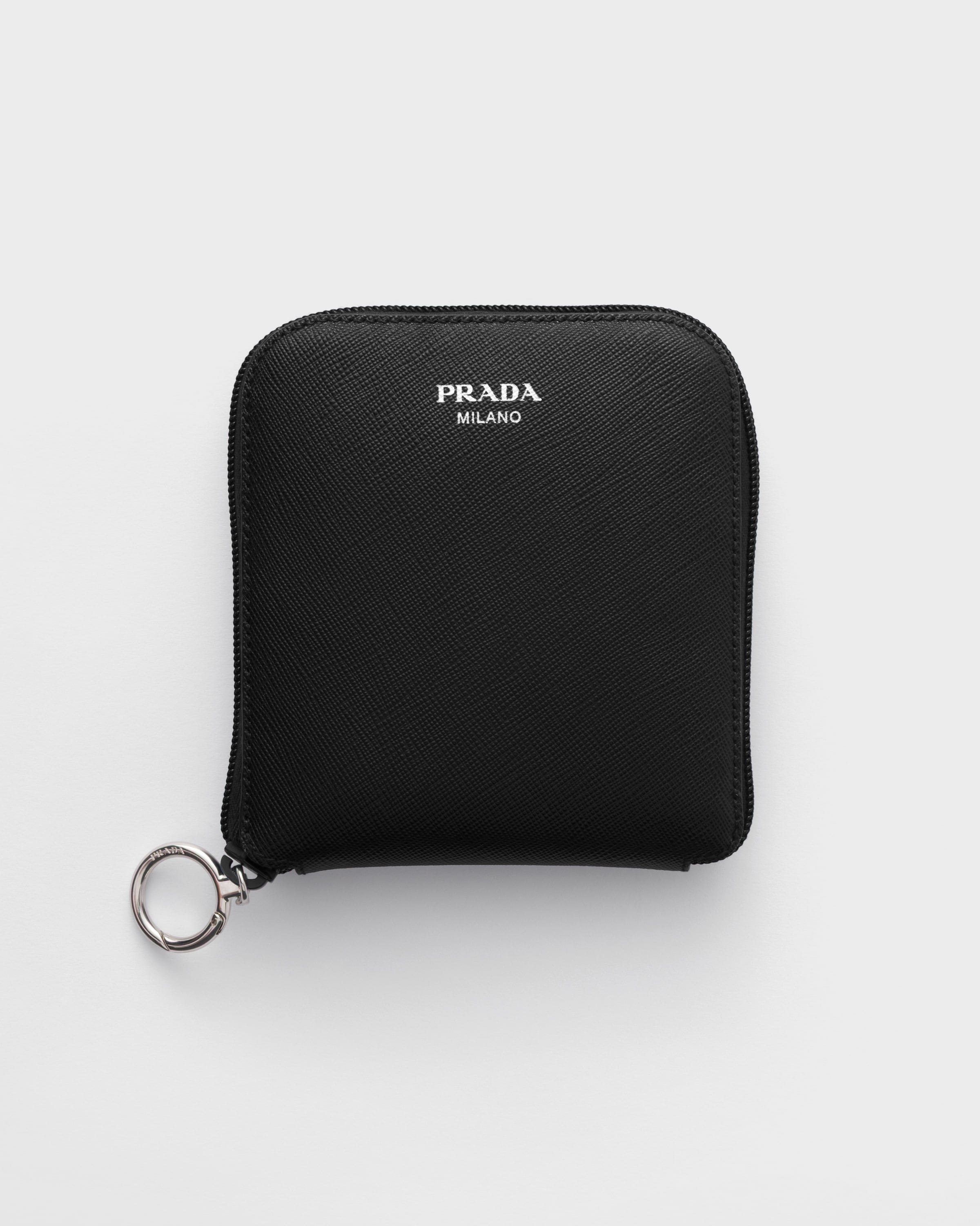 ブラック サフィアーノレザー ペンダント付 Re-nylon トートバッグ