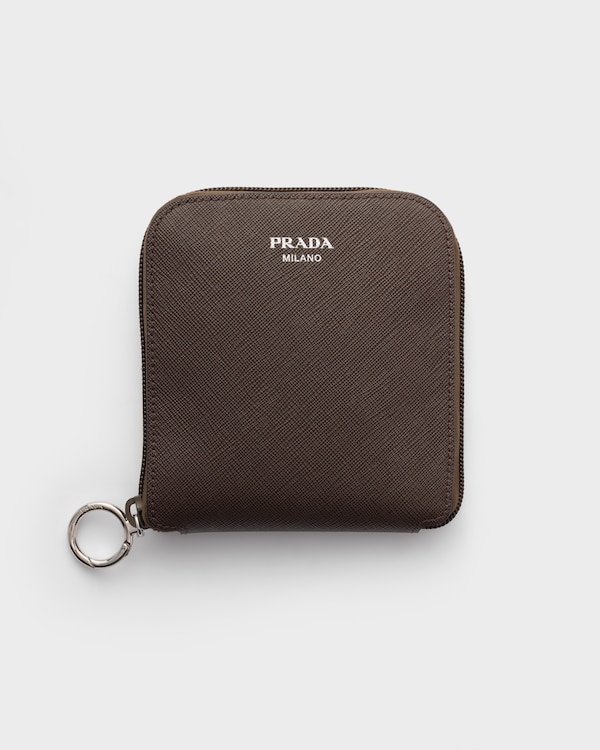 Saffiano leather pendant with Re-Nylon tote bag - Sienna Saffiano leather pendant with Re-Nylon tote bag - Sienna