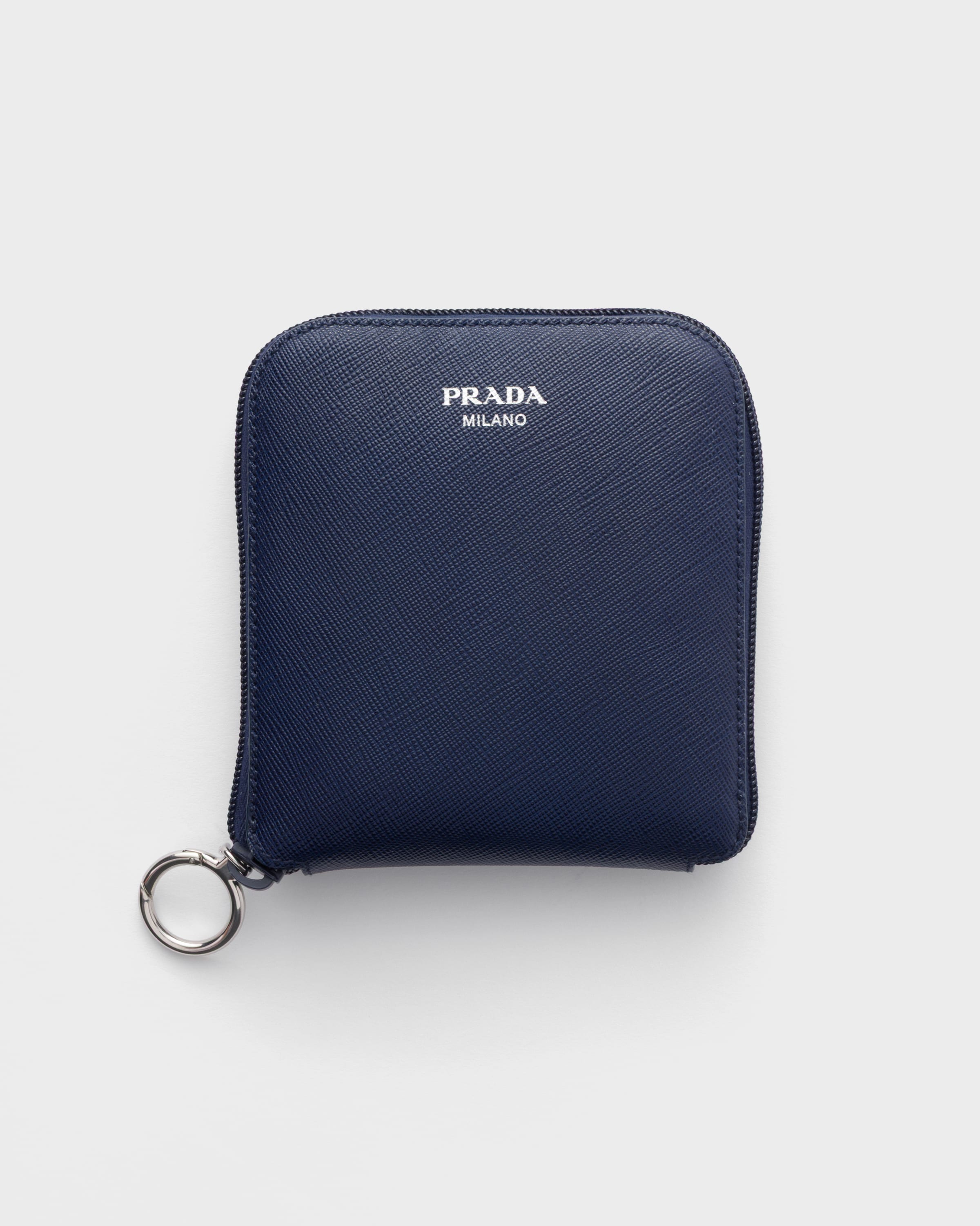 Baltic Blue Saffiano Leather Pendant With Re-nylon Tote Bag