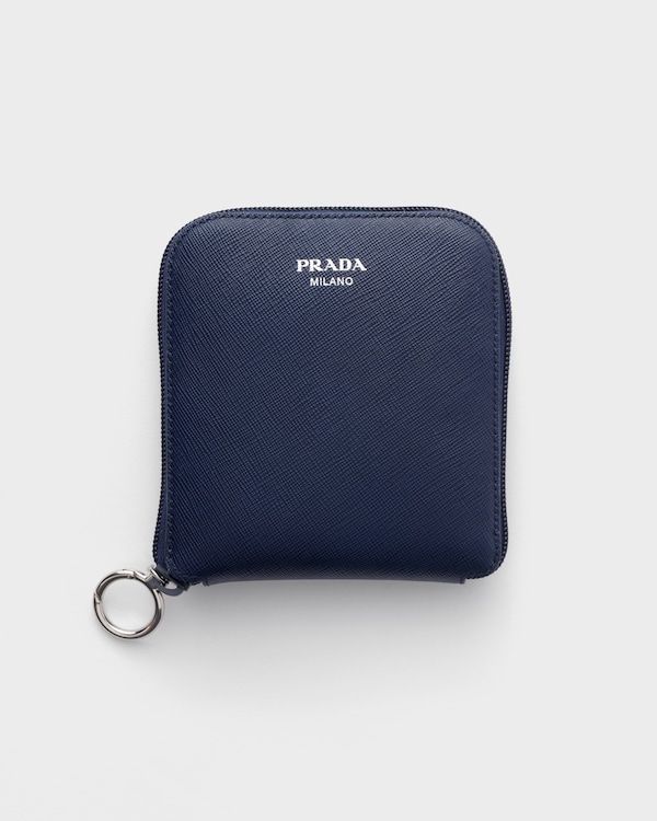 Saffiano leather pendant with Re-Nylon tote bag - Baltic Blue Saffiano leather pendant with Re-Nylon tote bag - Baltic Blue