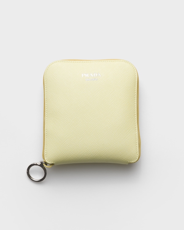 サフィアーノレザー ペンダント付 Re-Nylon トートバッグ - ダフォディル サフィアーノレザー ペンダント付 Re-Nylon トートバッグ - ダフォディル