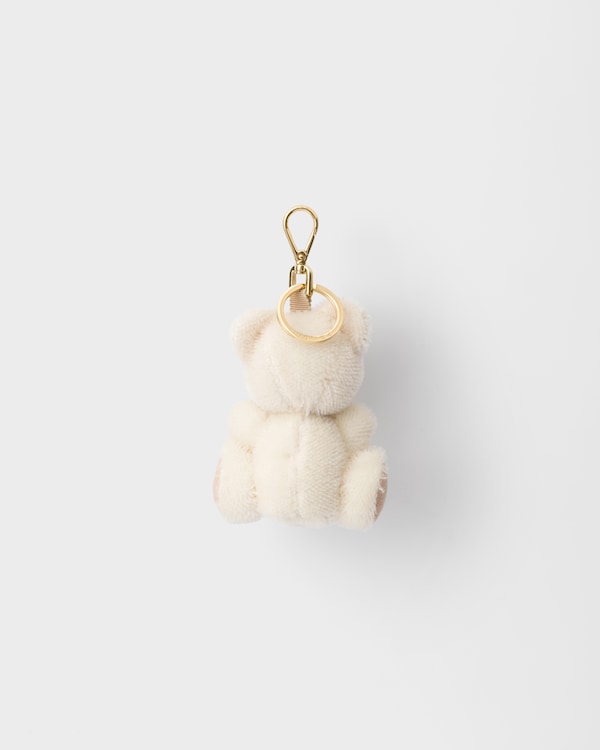 Teddy bear key ring charm with metal ring - White Teddy bear key ring charm with metal ring - White
