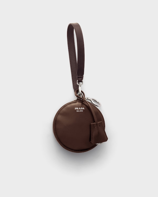 Re-Nylon and leather foldable mini-bag - Cocoa Brown Re-Nylon and leather foldable mini-bag - Cocoa Brown