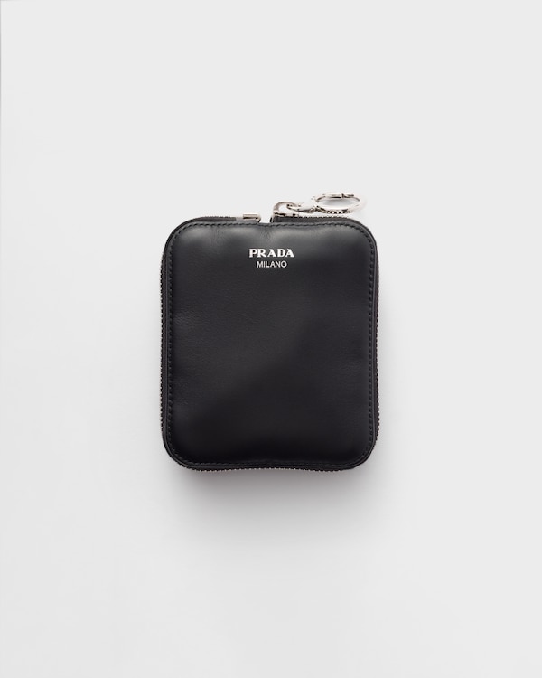 Re-Nylon and leather foldable mini duffel bag - Black Re-Nylon and leather foldable mini duffel bag - Black